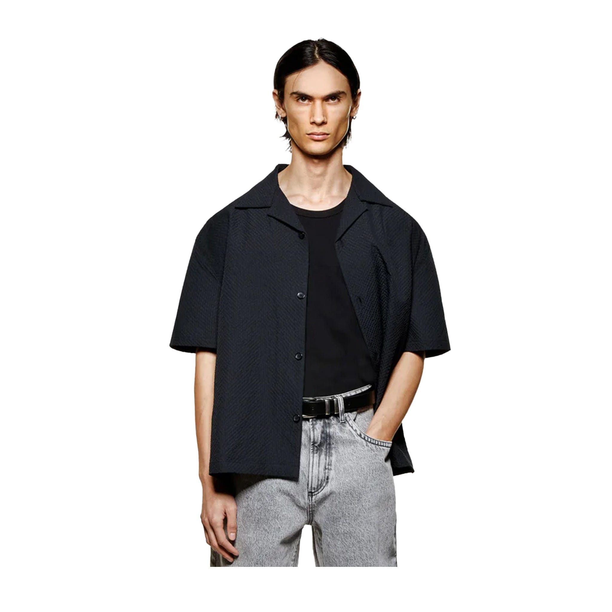 Vacation SEERSUCKER VACATION SHIRT - BLACK