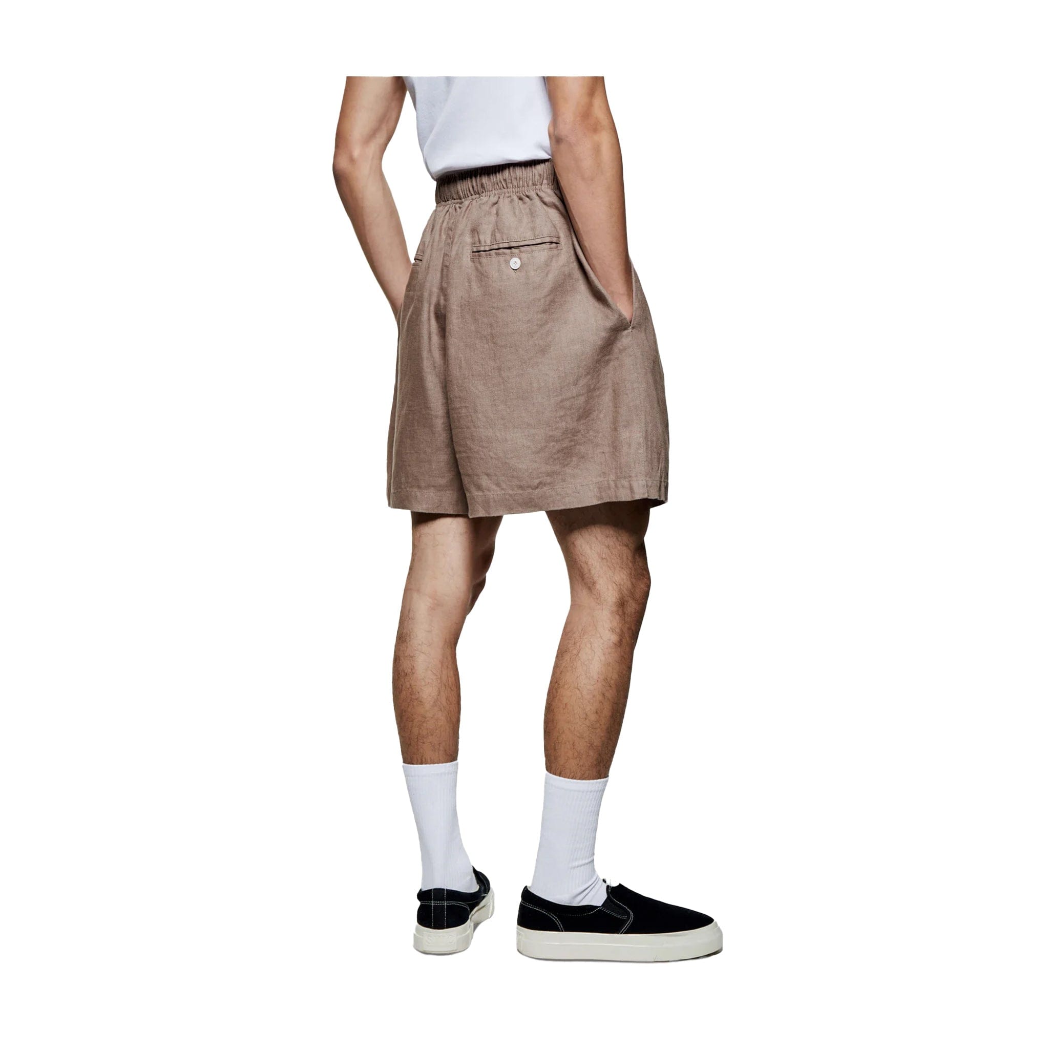 Bunka LINEN SHORTS - MUSHROOM