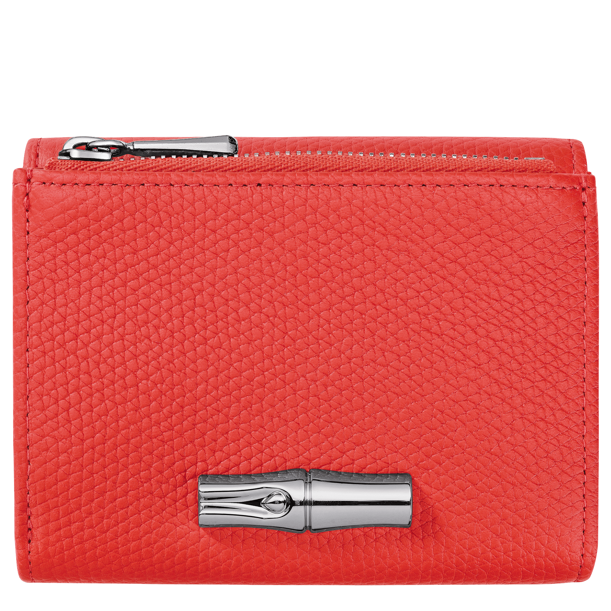 Long Champ Longchamp Le Roseau Compact wallet Vermilion