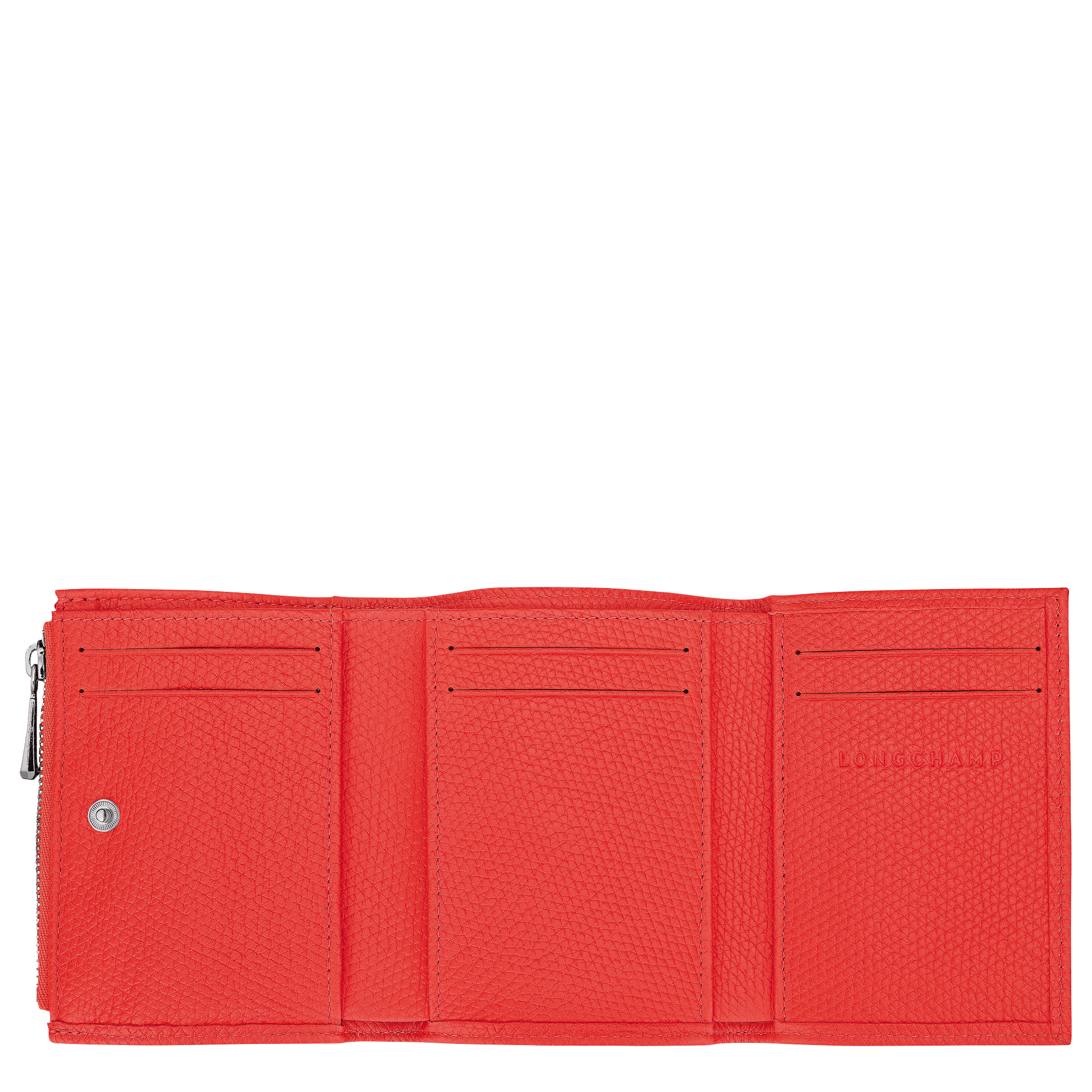 Long Champ Longchamp Le Roseau Compact wallet Vermilion