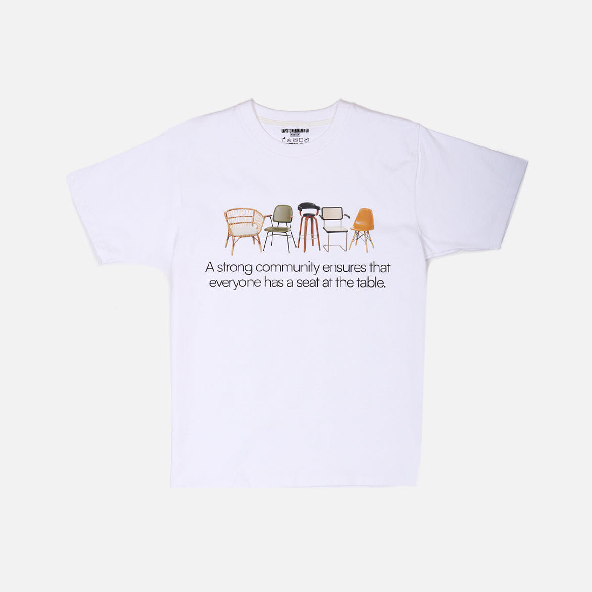 Lapstone & Hammer REC PHILLY x LAPSTONE A SEAT AT THE TABLE T-Shirt - WHITE
