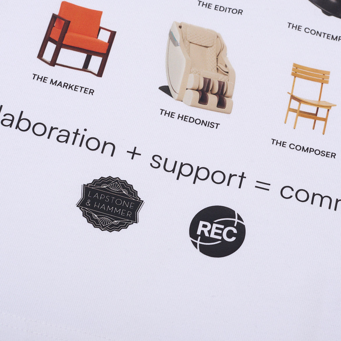 Lapstone & Hammer REC PHILLY x LAPSTONE A SEAT AT THE TABLE T-Shirt - WHITE