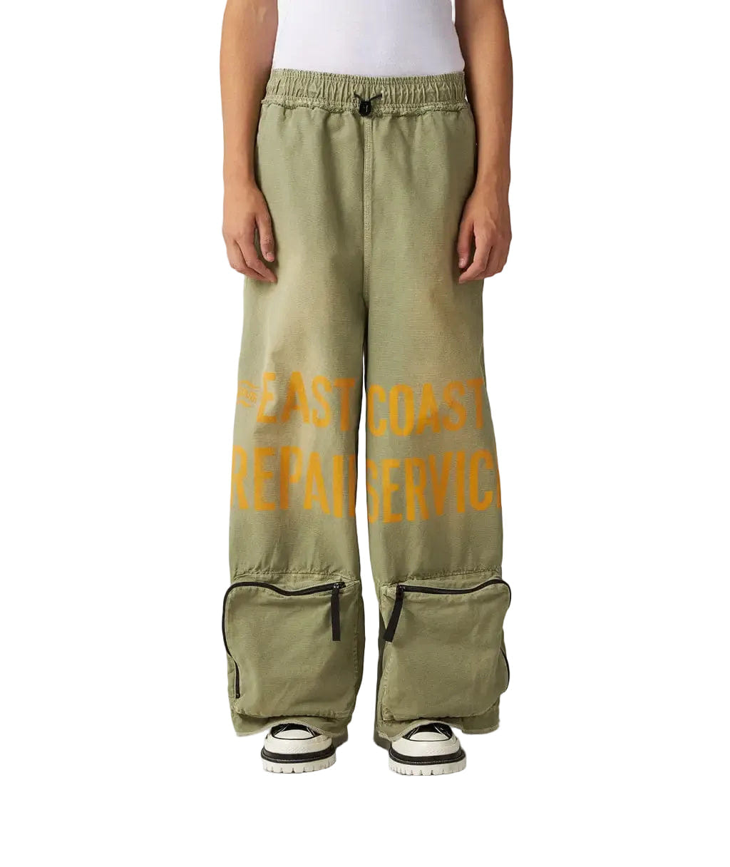 Kapital Canvas East Repair Track Pants Green