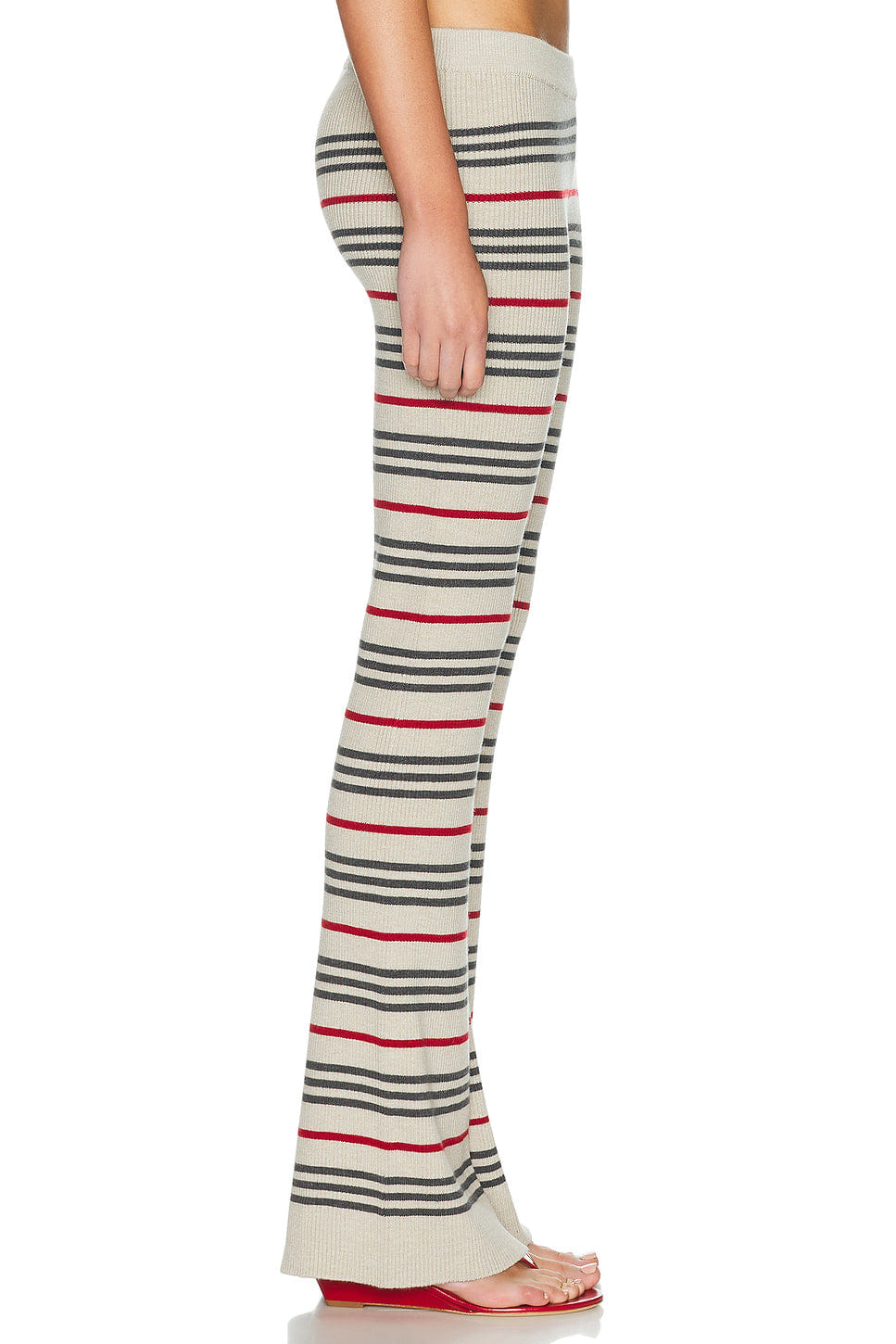 The Elder Statesman Libeccio Rib Stripe Flare Pant