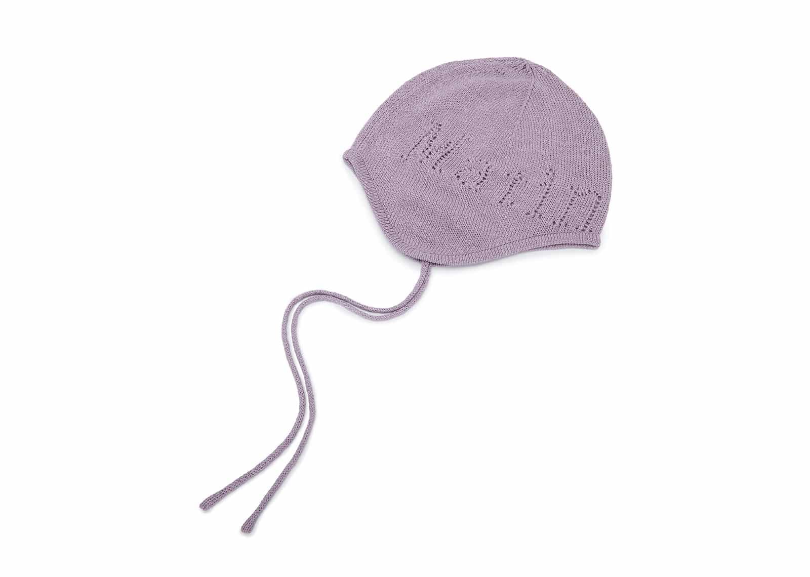 Matin Kim Logo Punching Earflap Beanie Purple HT001