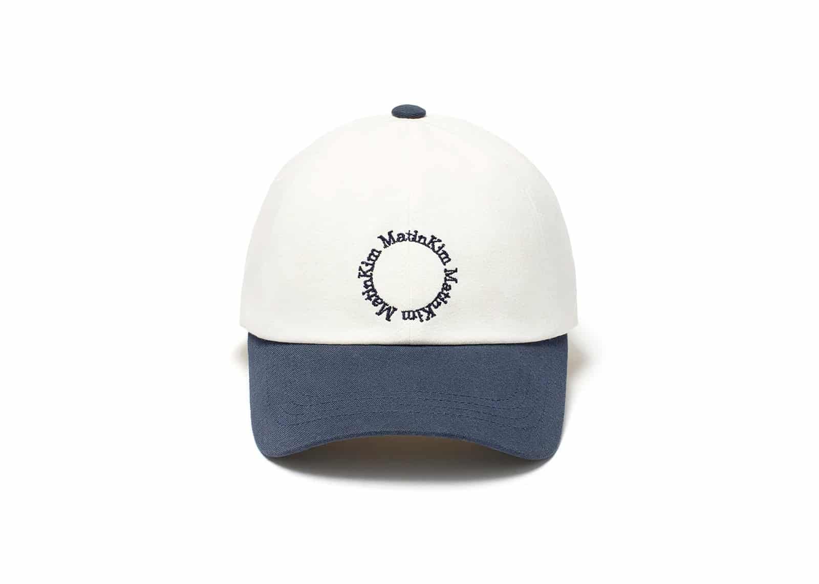 Matin Kim Two Tone Circle Logo Ball Cap Navy HT017