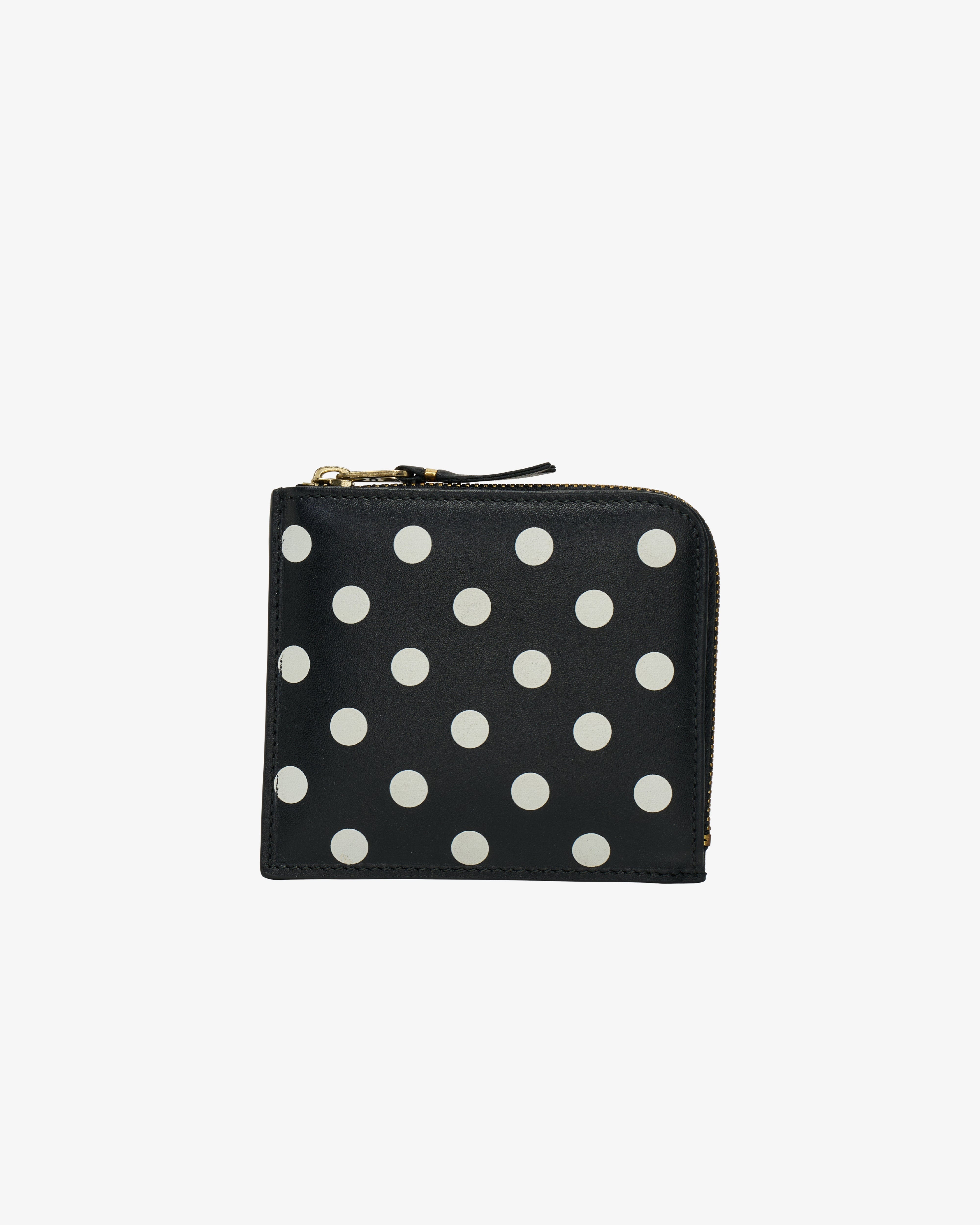 CDG Wallet - Dots Printed L - Shape Zip - (Black)