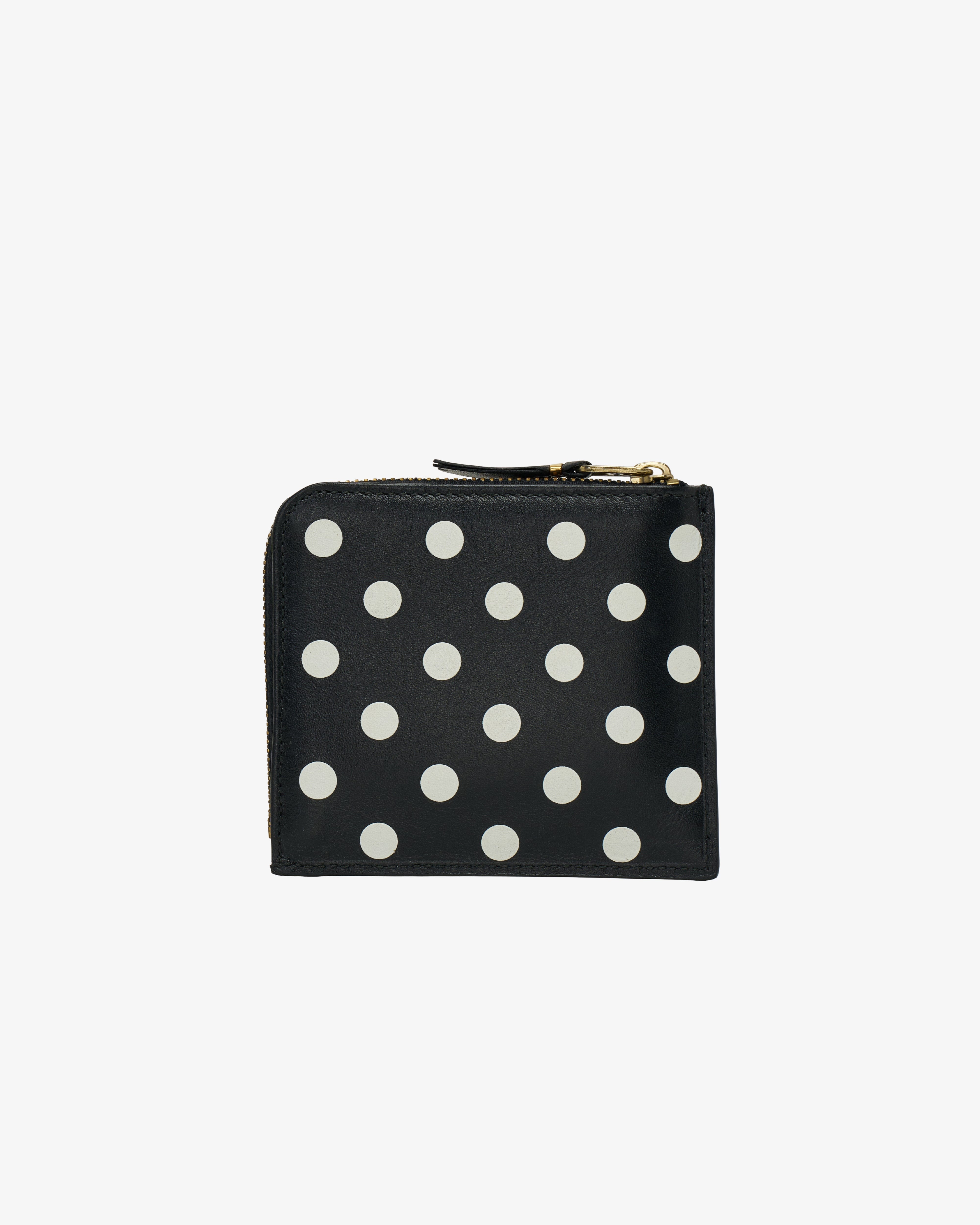 CDG Wallet - Dots Printed L - Shape Zip - (Black)