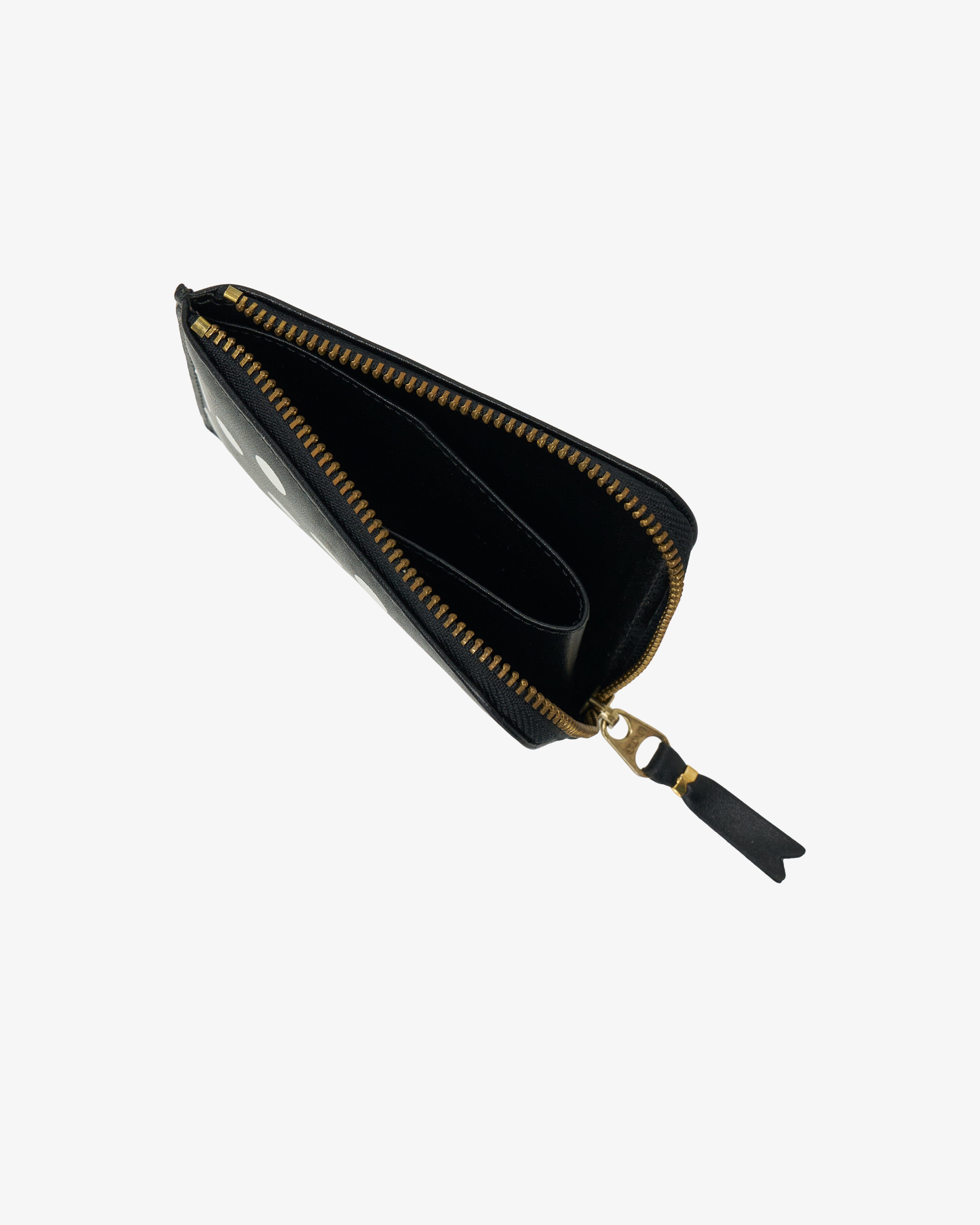CDG Wallet - Dots Printed L - Shape Zip - (Black)