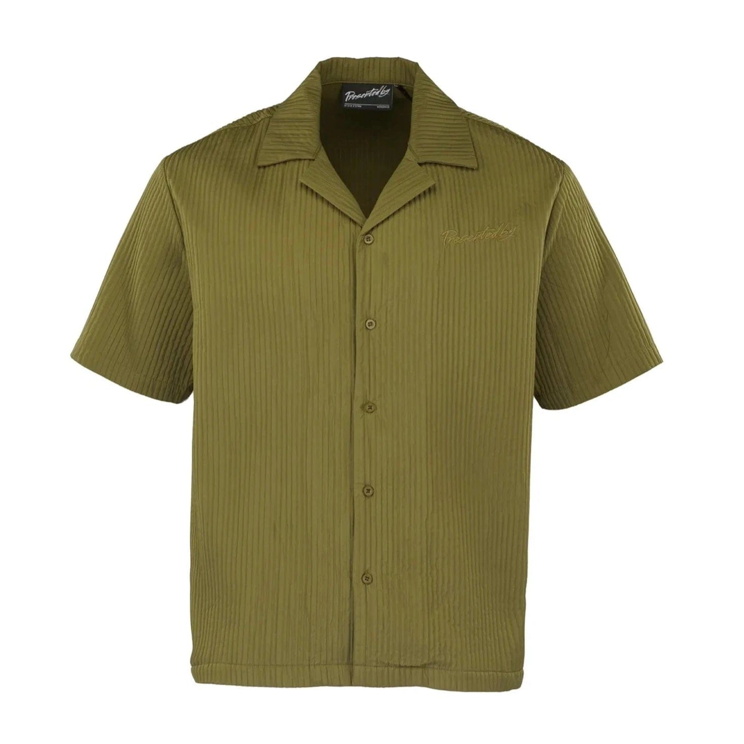 Presentedbyglobal Pleated Satin Shirt - Khaki