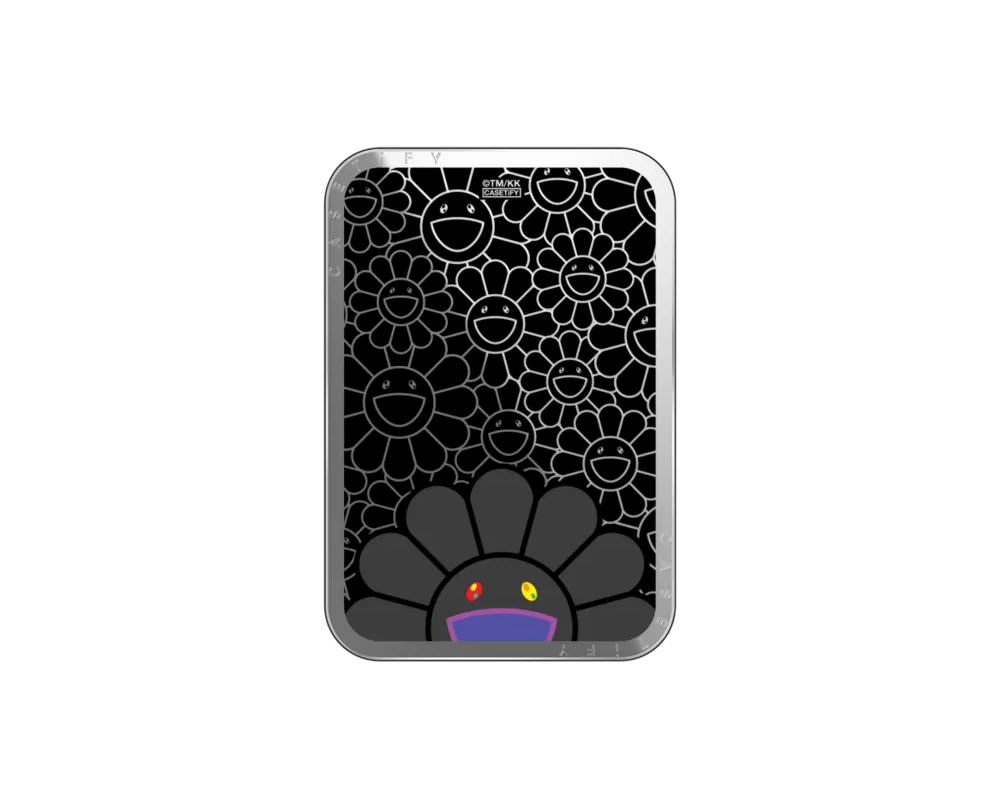 Takashi Murakami x CASETiFY: Flowers Bloom Smile (Black) Snappy Cardholder Stand