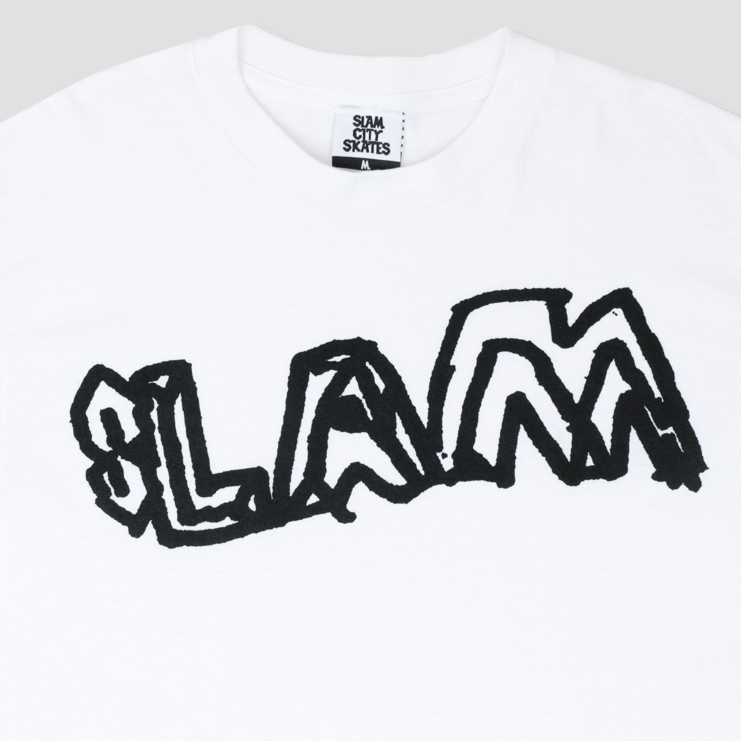 WHITE* Slam City Skates Young Team T - Shirt White / Black