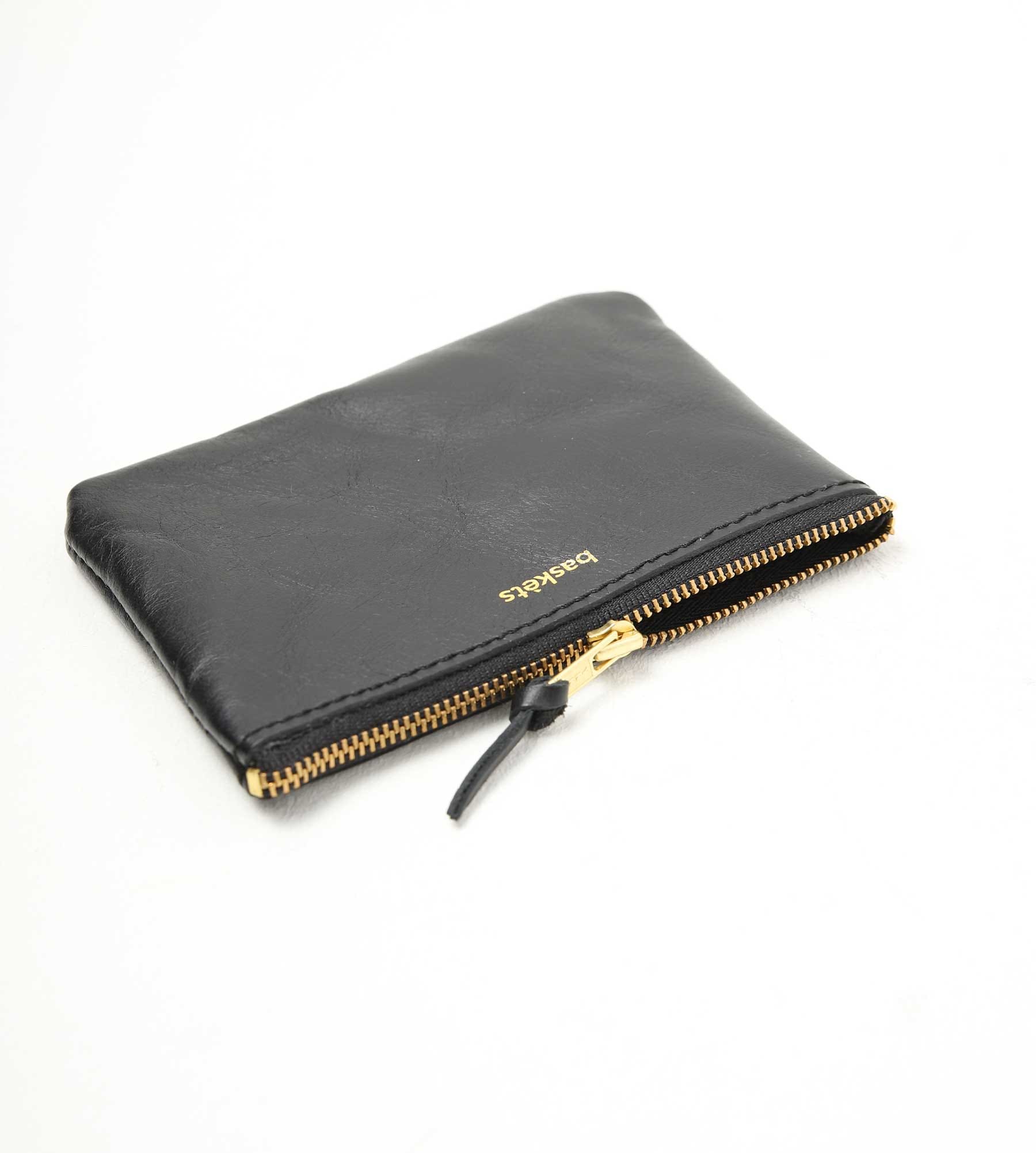 Baskèts Leather Zip Wallet Black