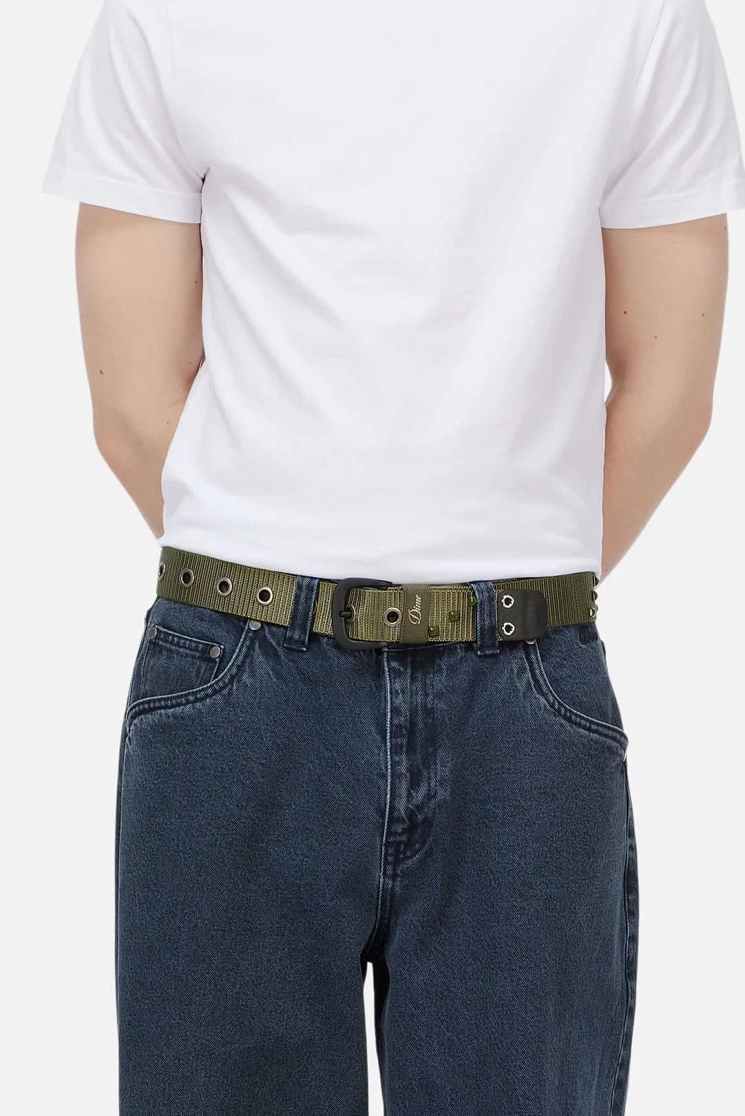 Dime MTL Studded Belt – Army Green