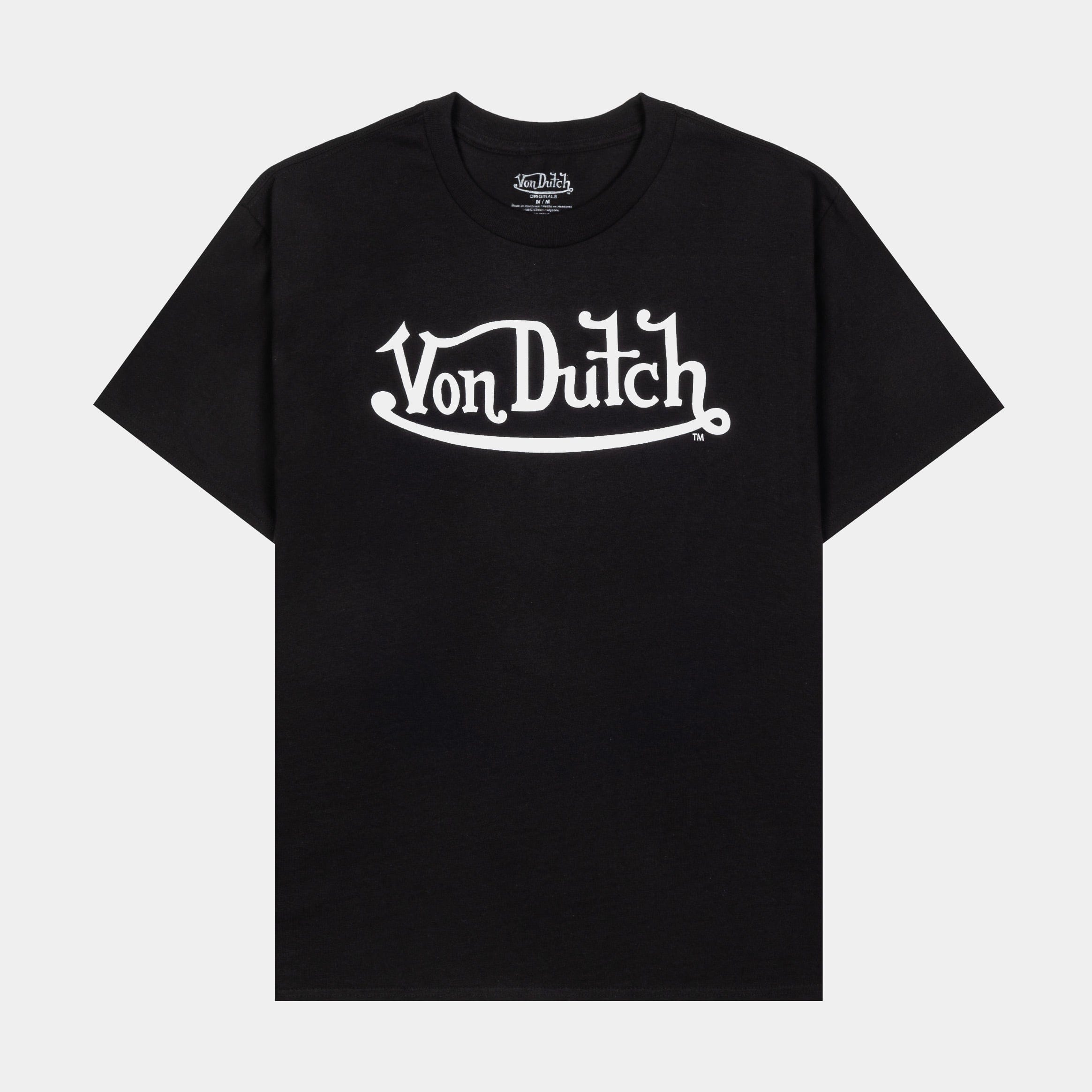 VON DUTCH Logo Mens Short Sleeve Shirt (Black/White)
