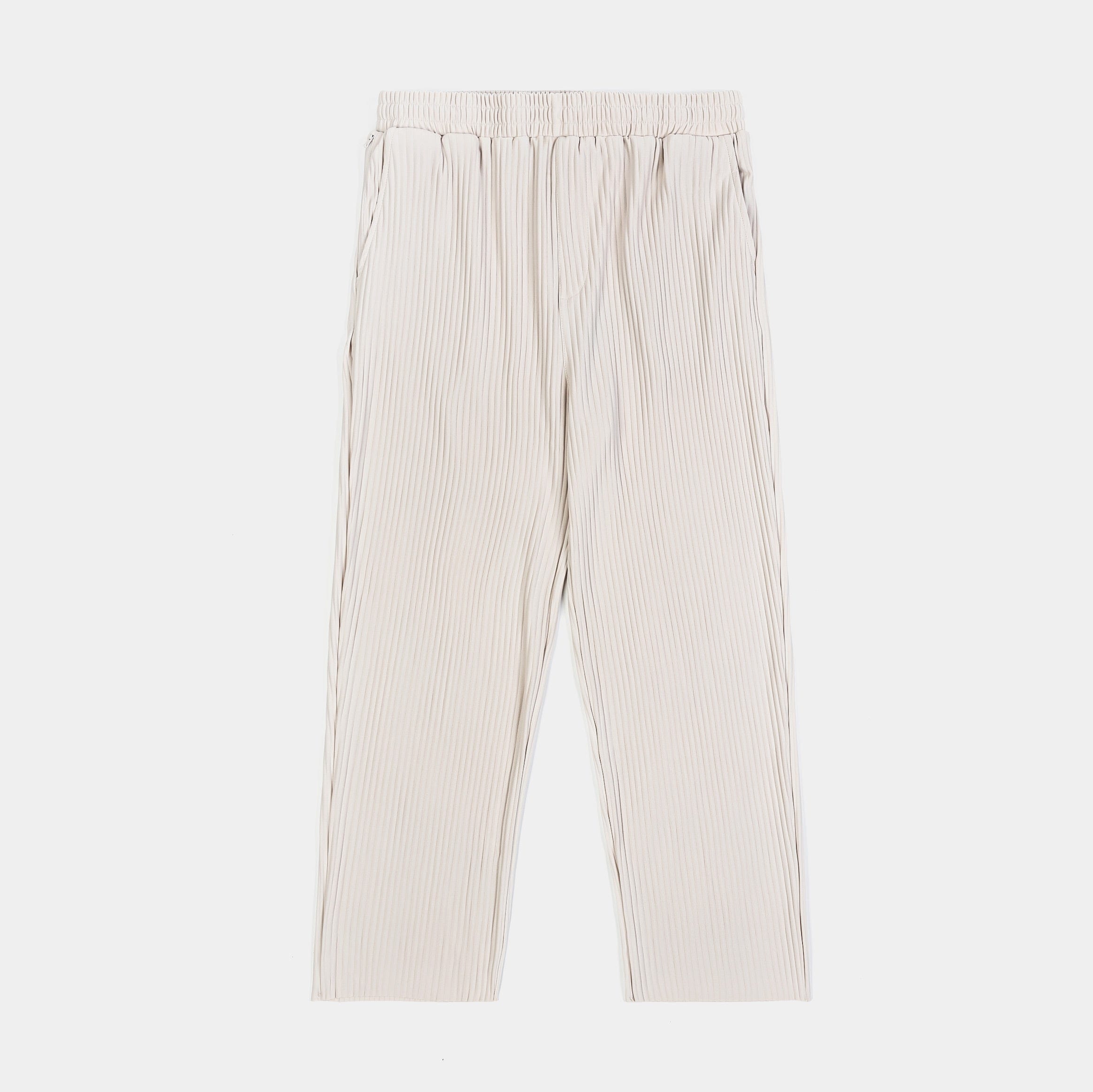 Maison Article Pleated Woven Mens Pants (Cream)