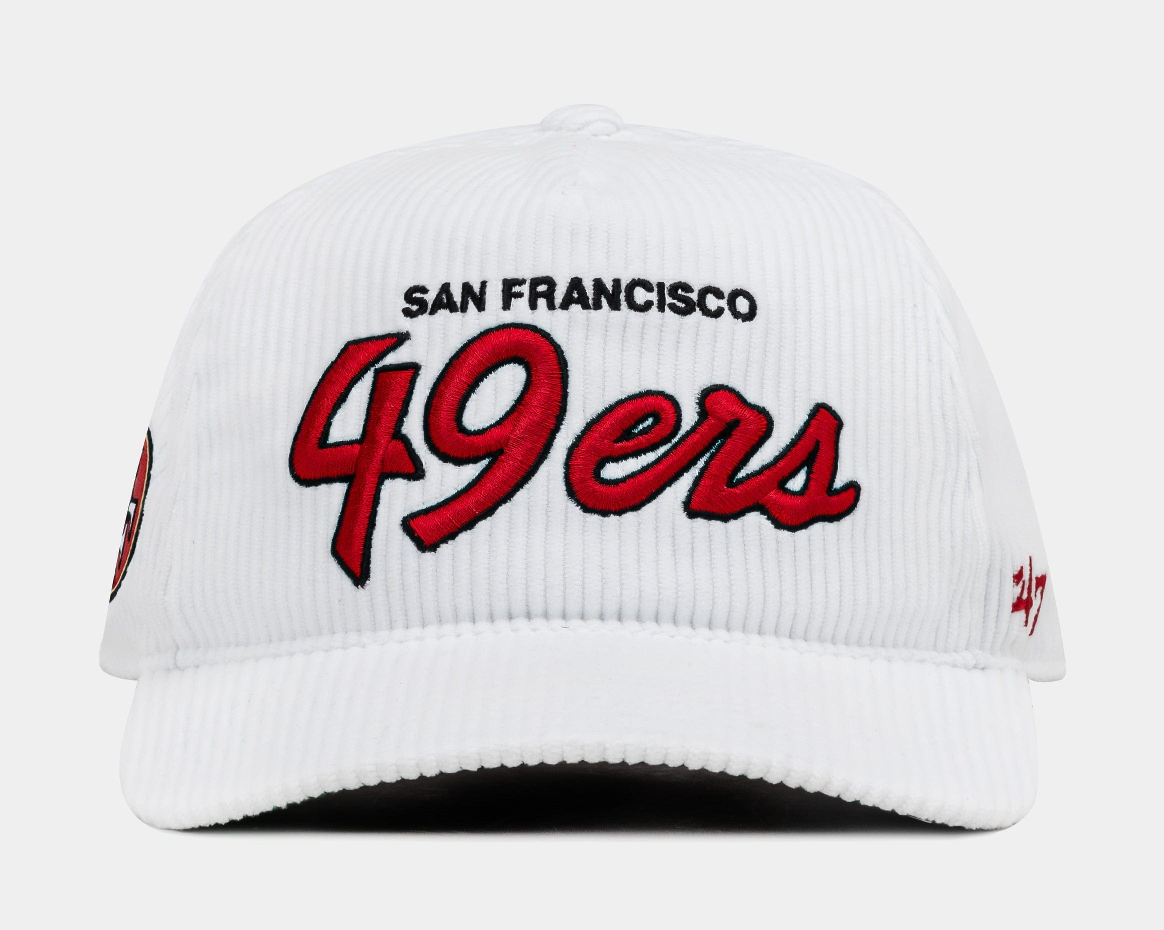 47 BRAND San Francisco 49ers Corduroy Snapback Mens Hat (White/Red)