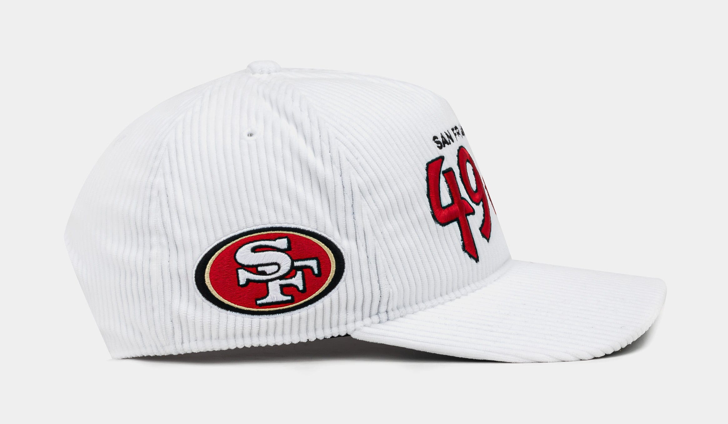 47 BRAND San Francisco 49ers Corduroy Snapback Mens Hat (White/Red)