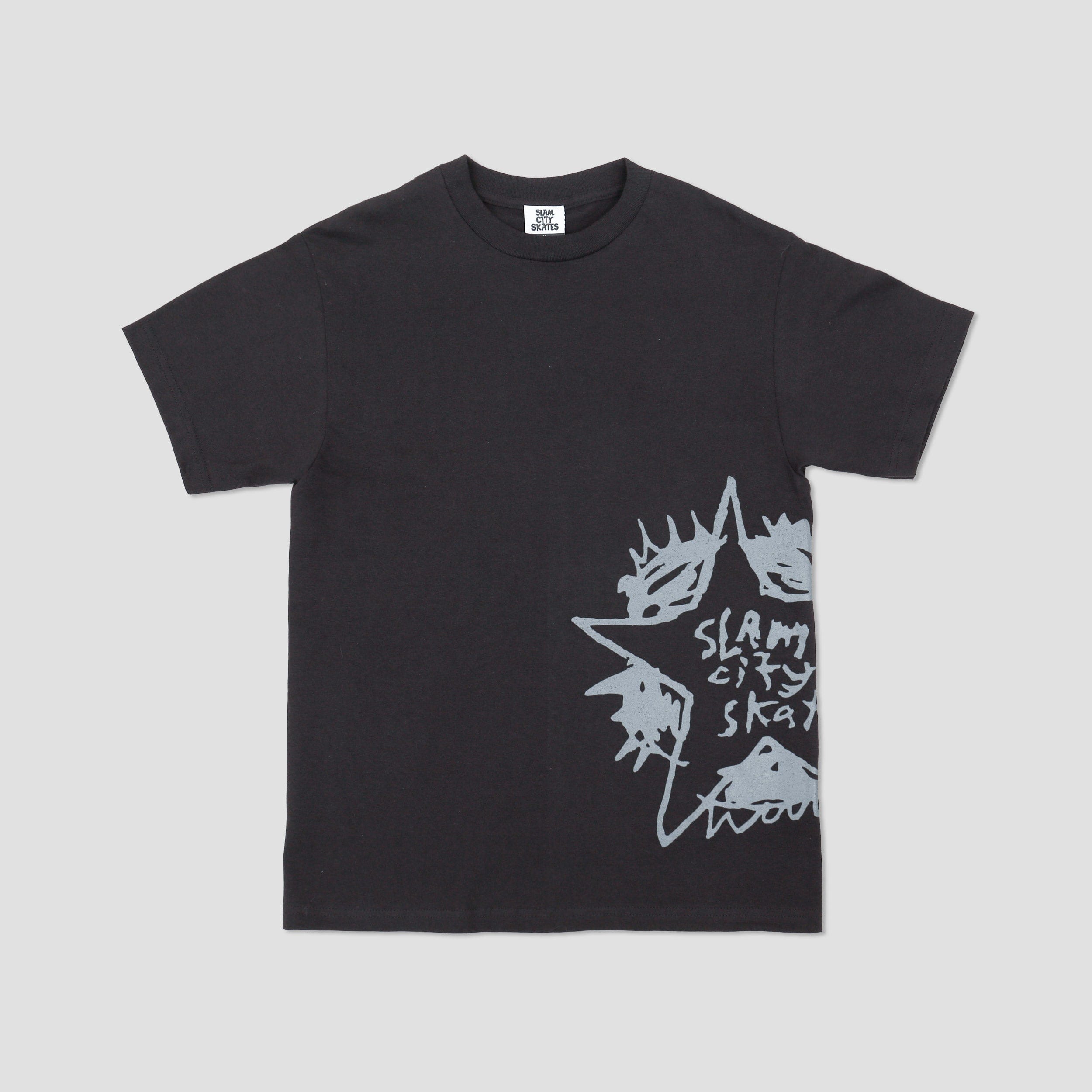 Slam City Skates Swank Star T - Shirt Black / Grey