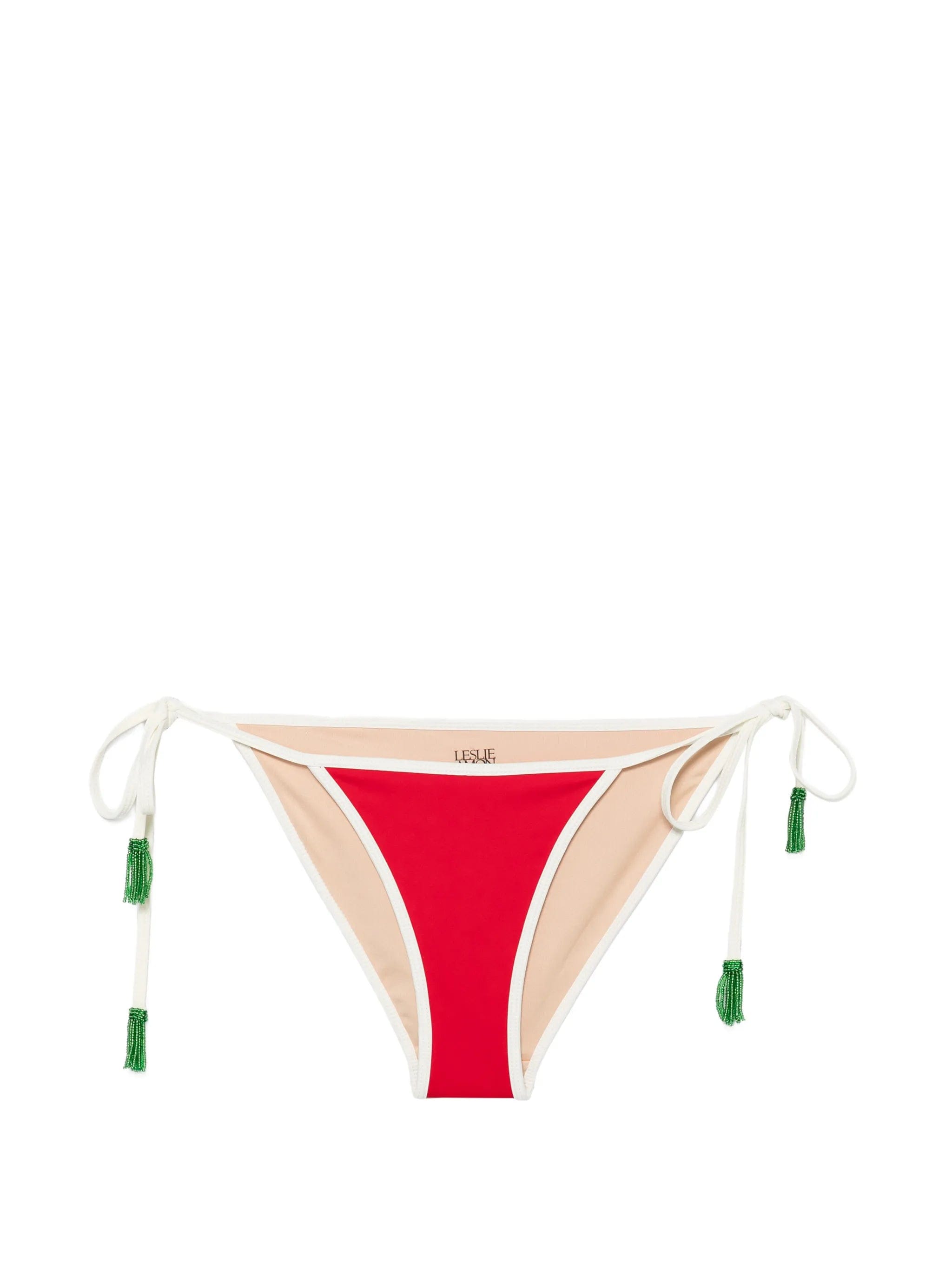 Leslie Amon Watermelon Slice beaded - tassel bikini bottoms