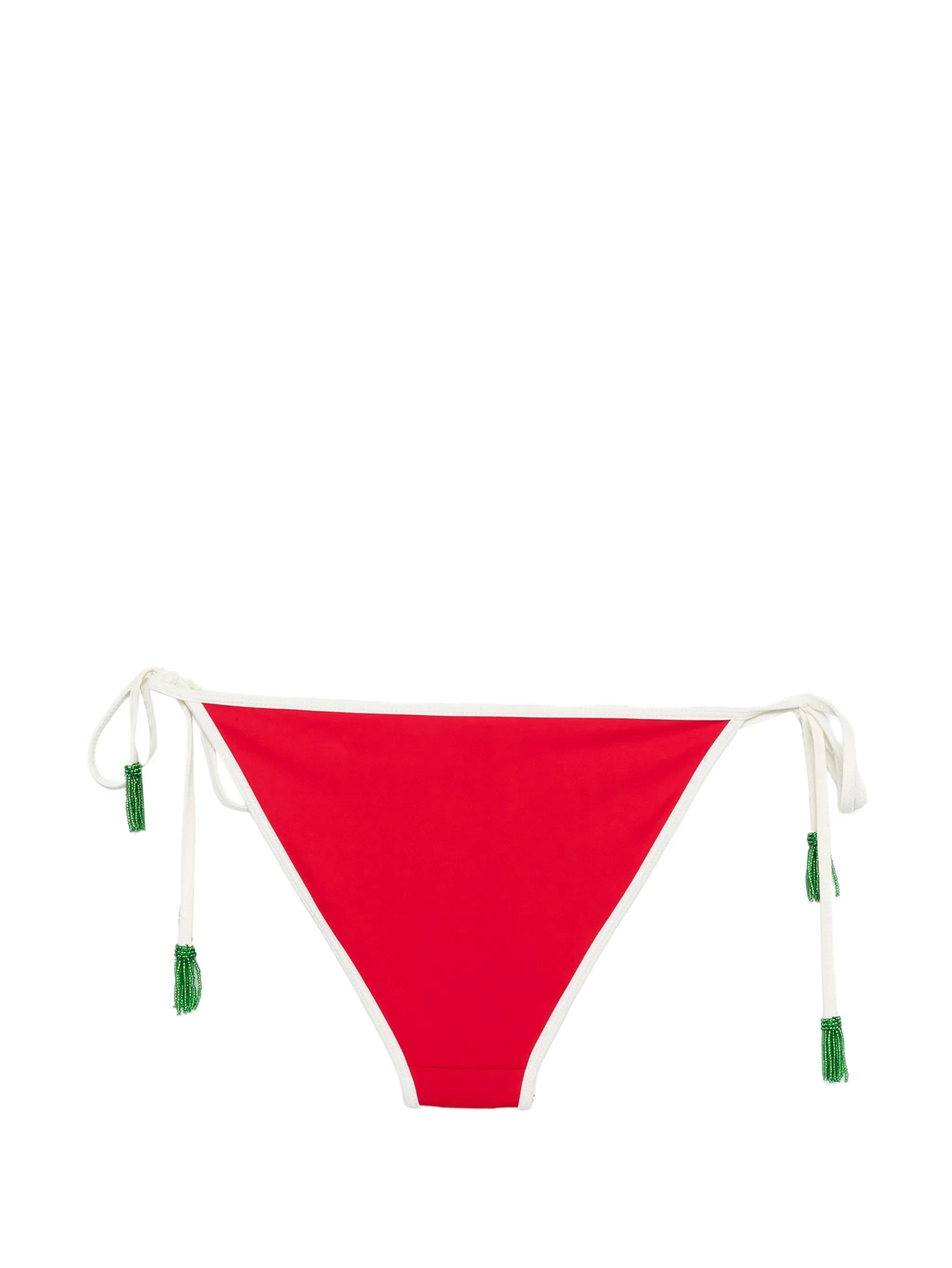 Leslie Amon Watermelon Slice beaded - tassel bikini bottoms