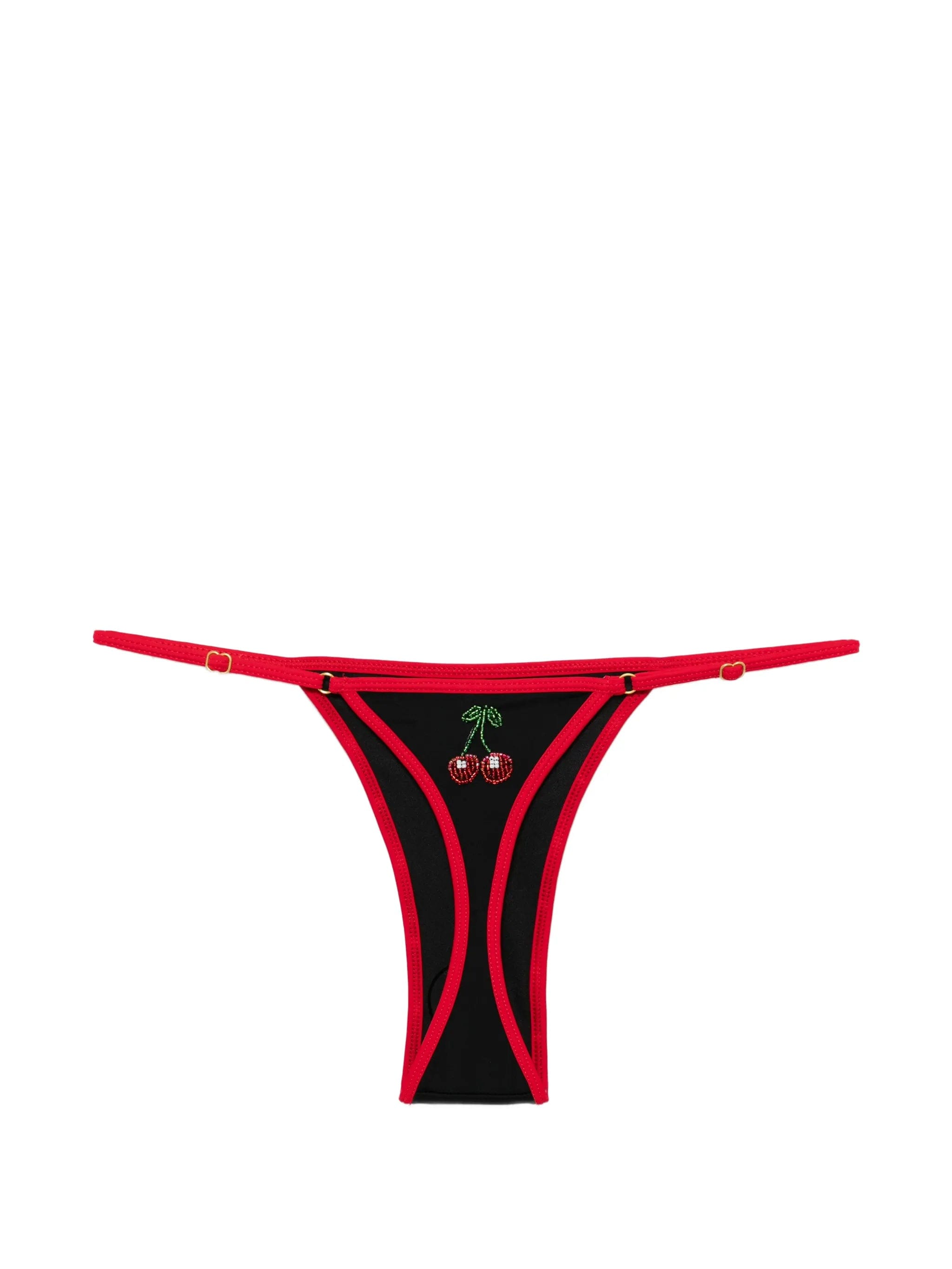 Leslie Amon Cerise bead - embellished bikini bottoms