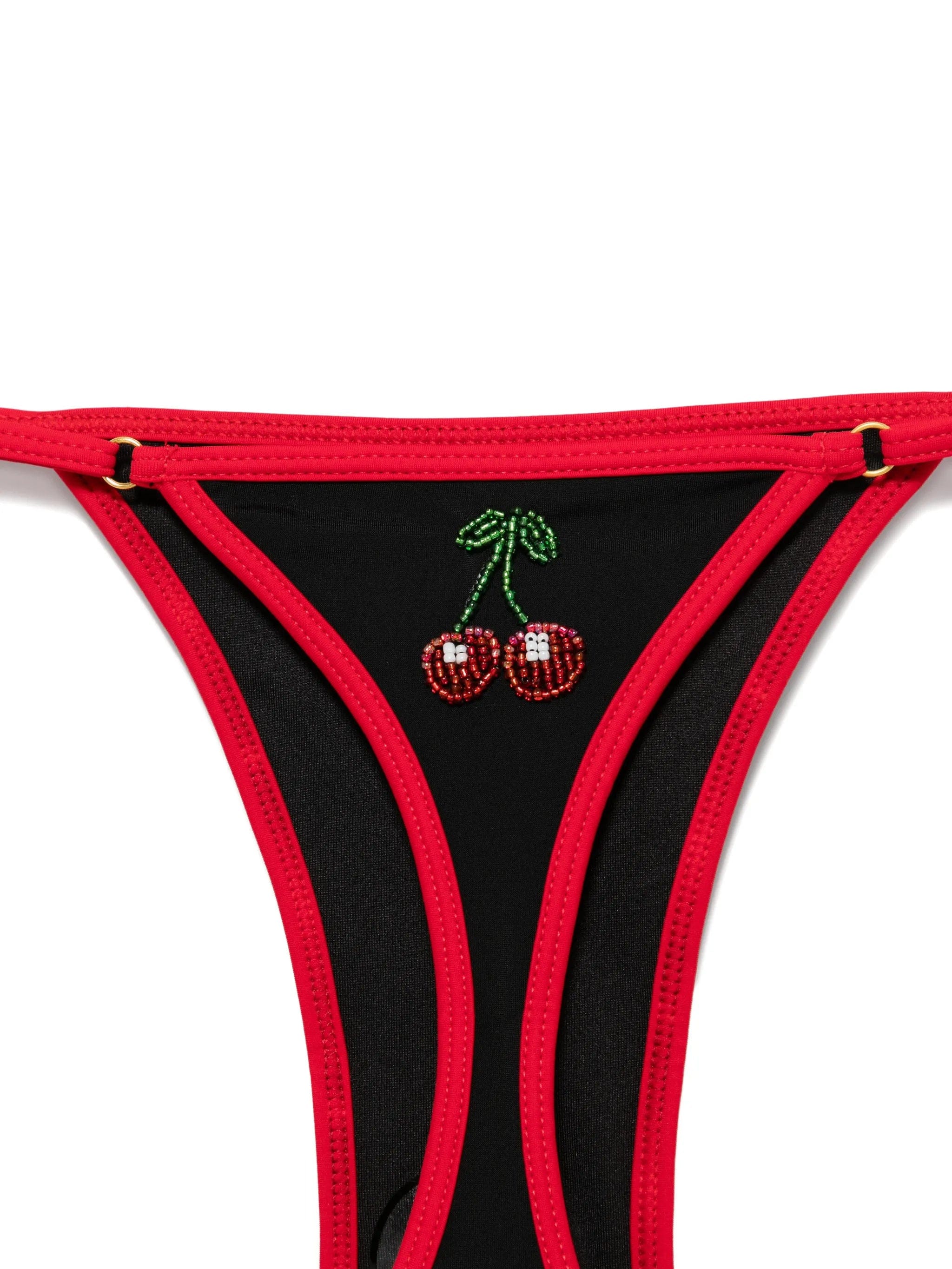 Leslie Amon Cerise bead - embellished bikini bottoms