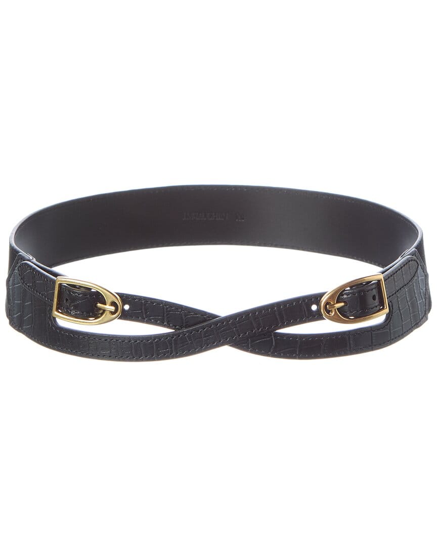 J.Mclaughlin Jimena Croc - Embossed Suede & Leather Belt