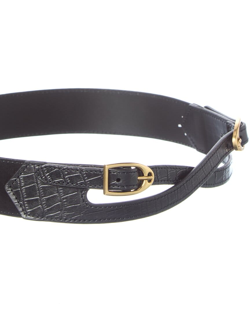J.Mclaughlin Jimena Croc - Embossed Suede & Leather Belt