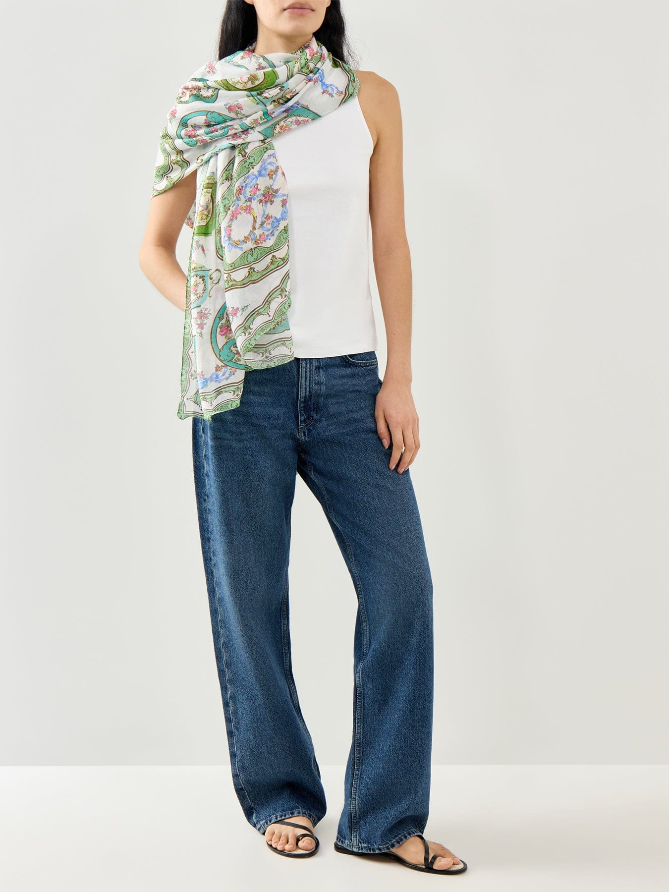 One Hundred Stars Afternoon Tea Scarf Green