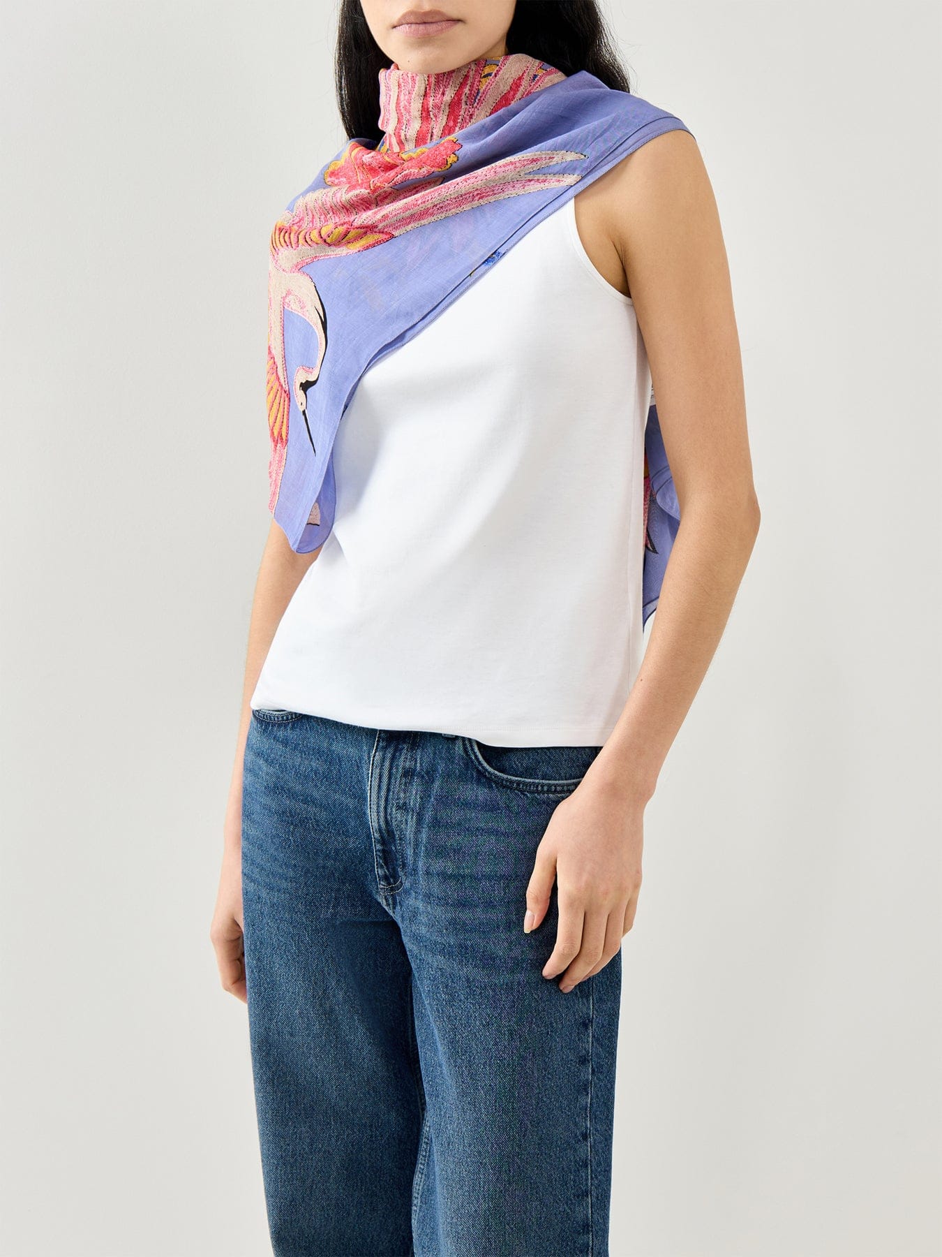 One Hundred Stars Crane Scarf Periwinkle Purple