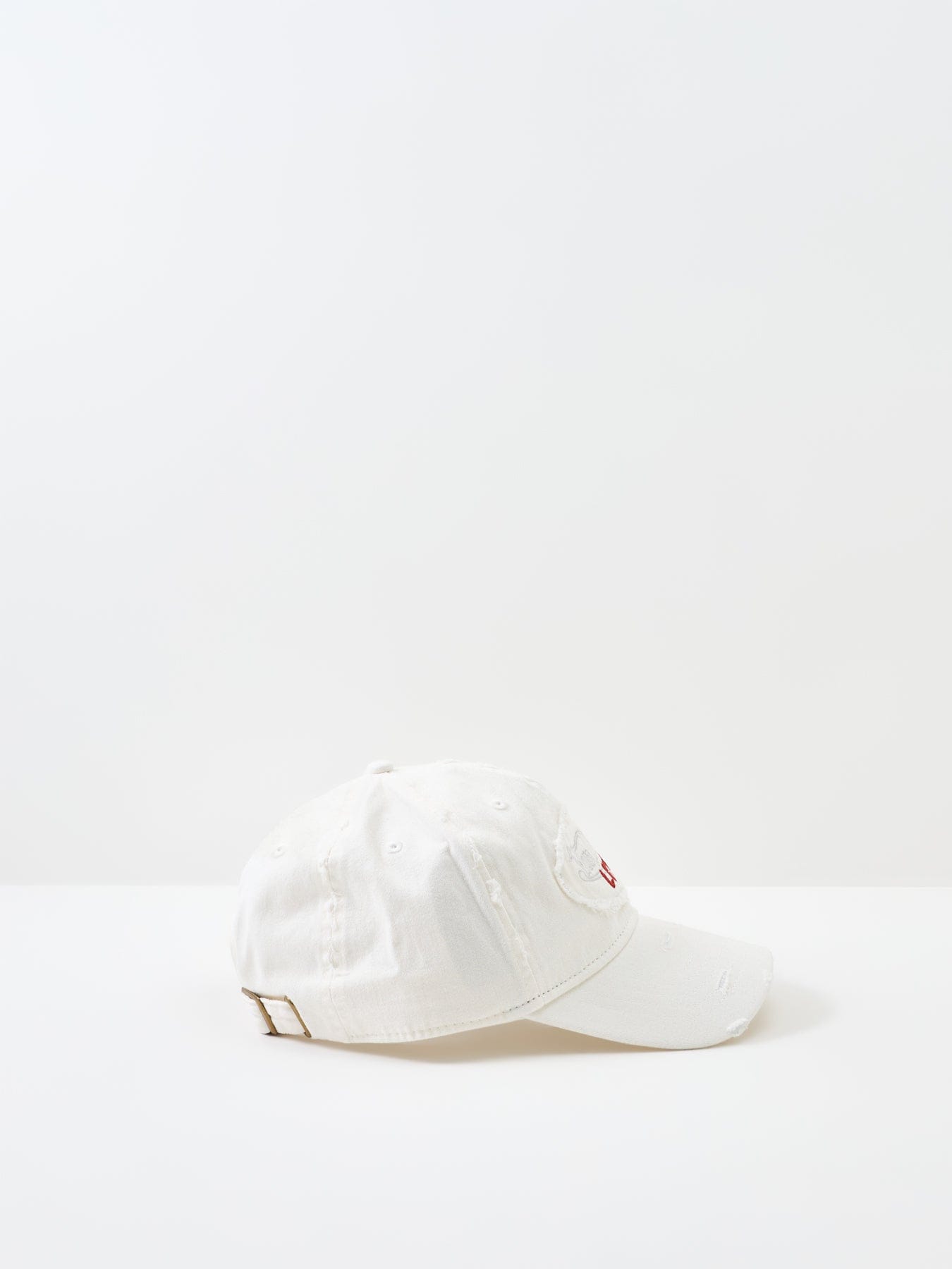 Von Dutch Distressed Dad Cap White