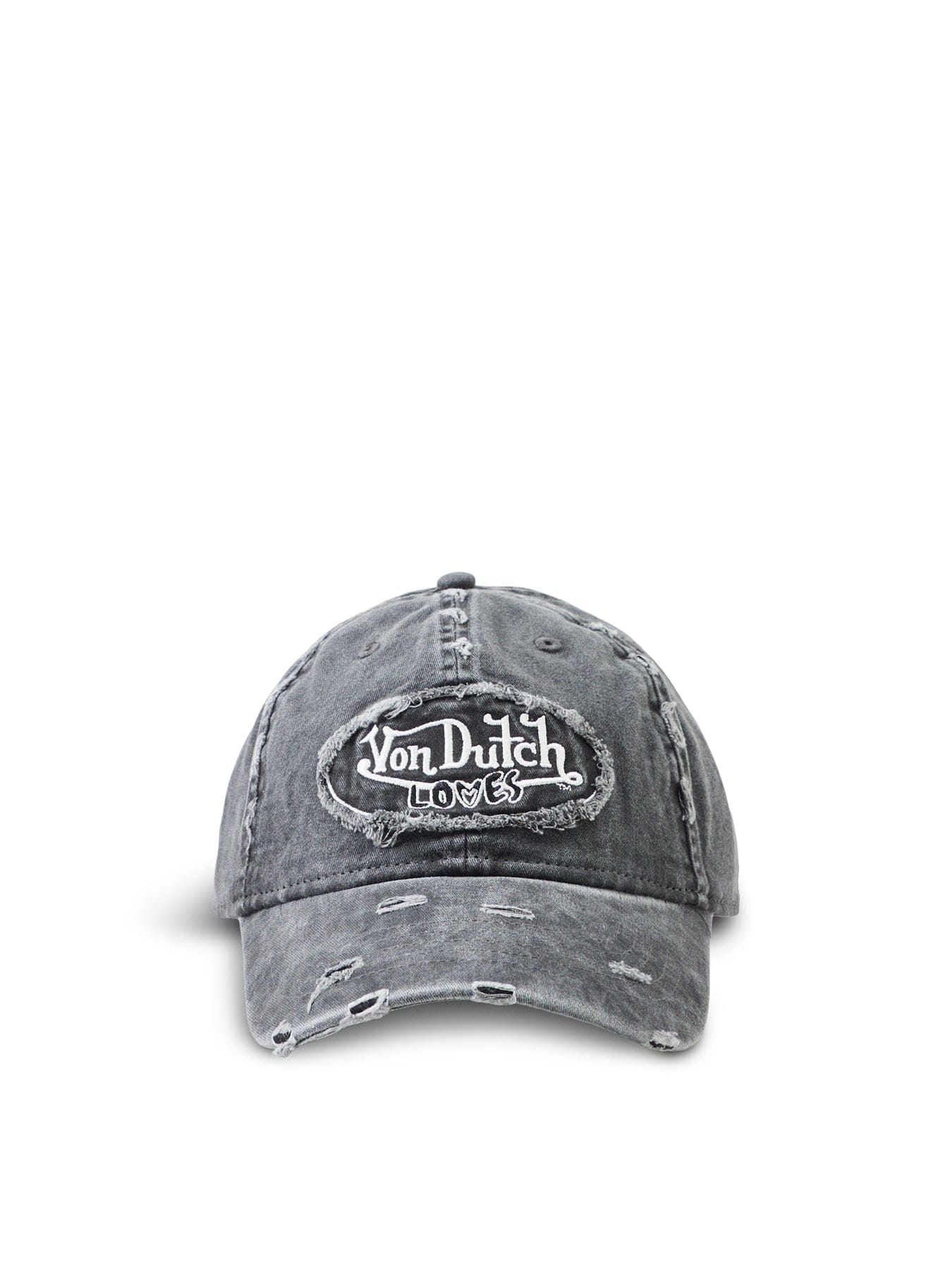 Von Dutch Distressed Dad Cap Black