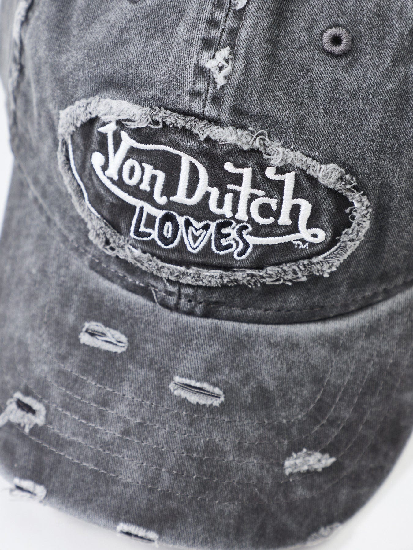 Von Dutch Distressed Dad Cap Black