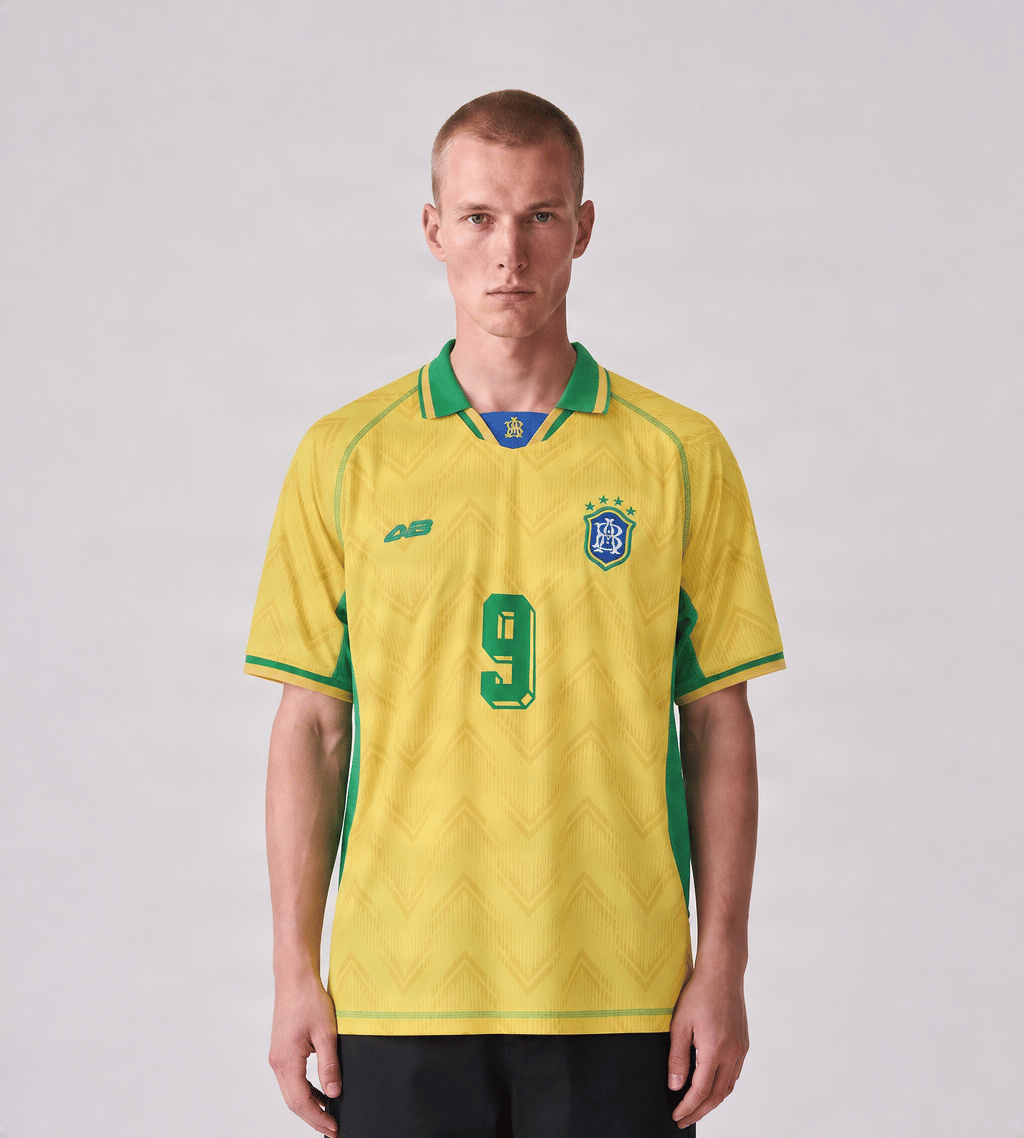 about:blank Football Jersey Polyester Yellow Green