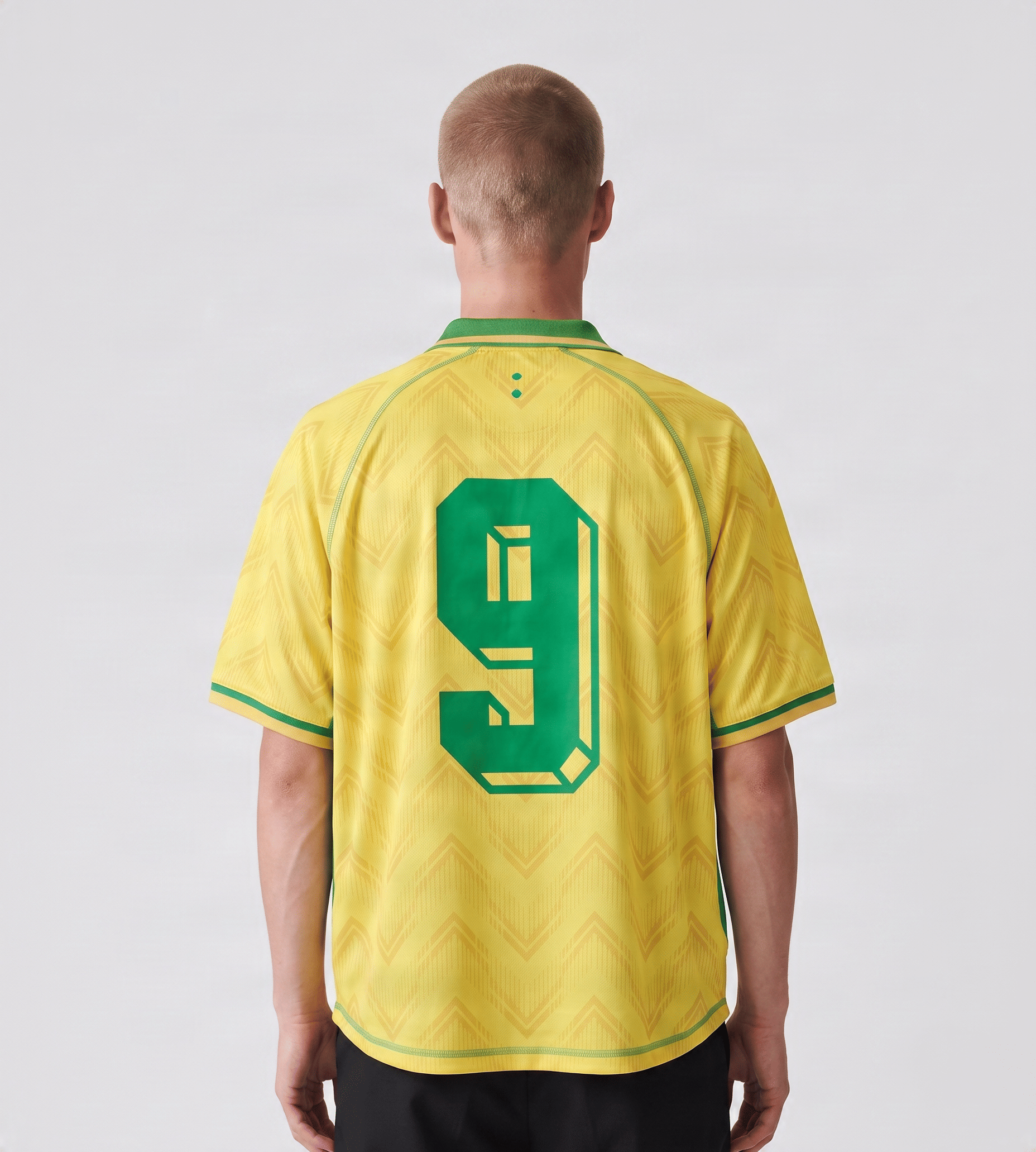 about:blank Football Jersey Polyester Yellow Green