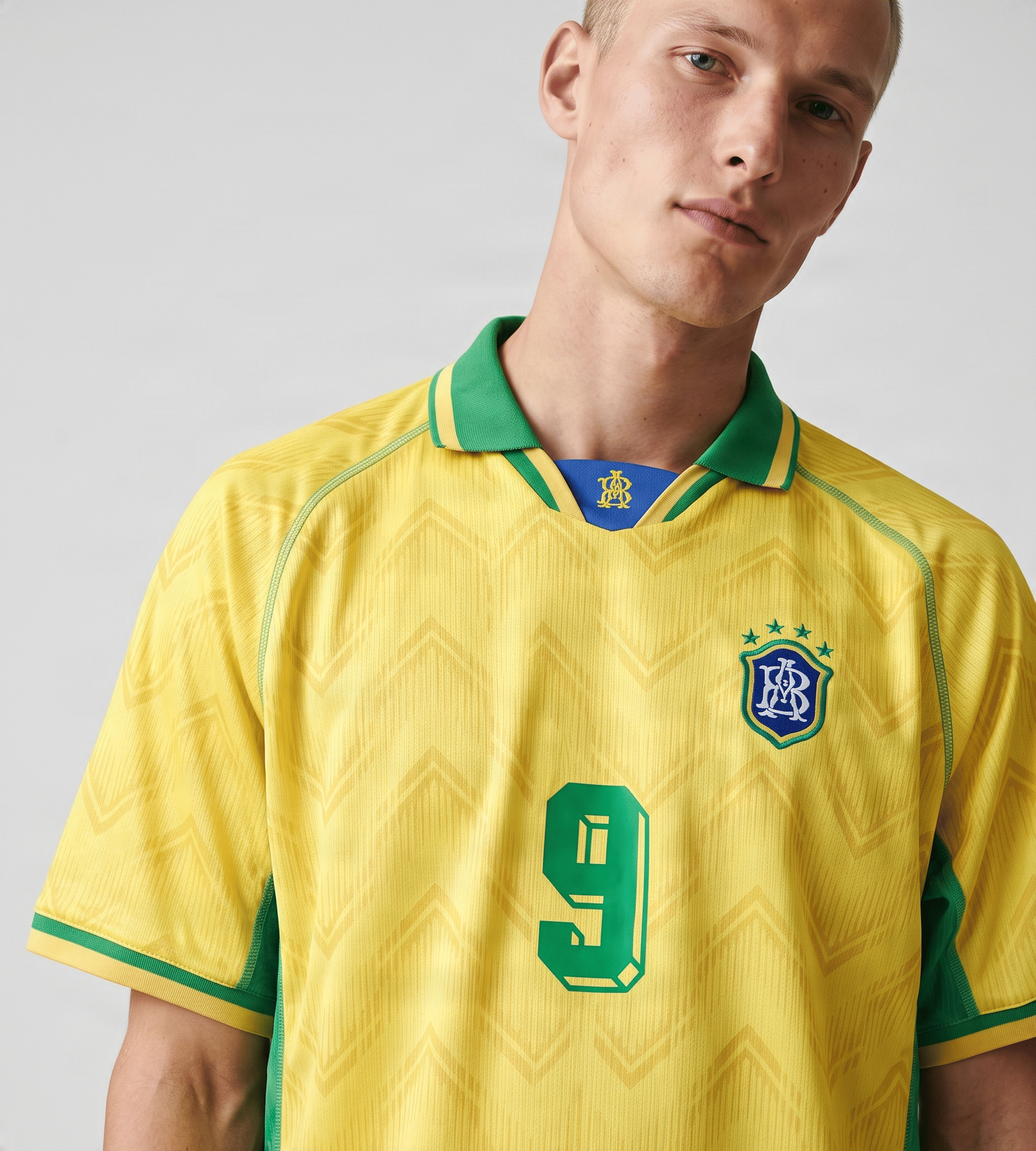 about:blank Football Jersey Polyester Yellow Green