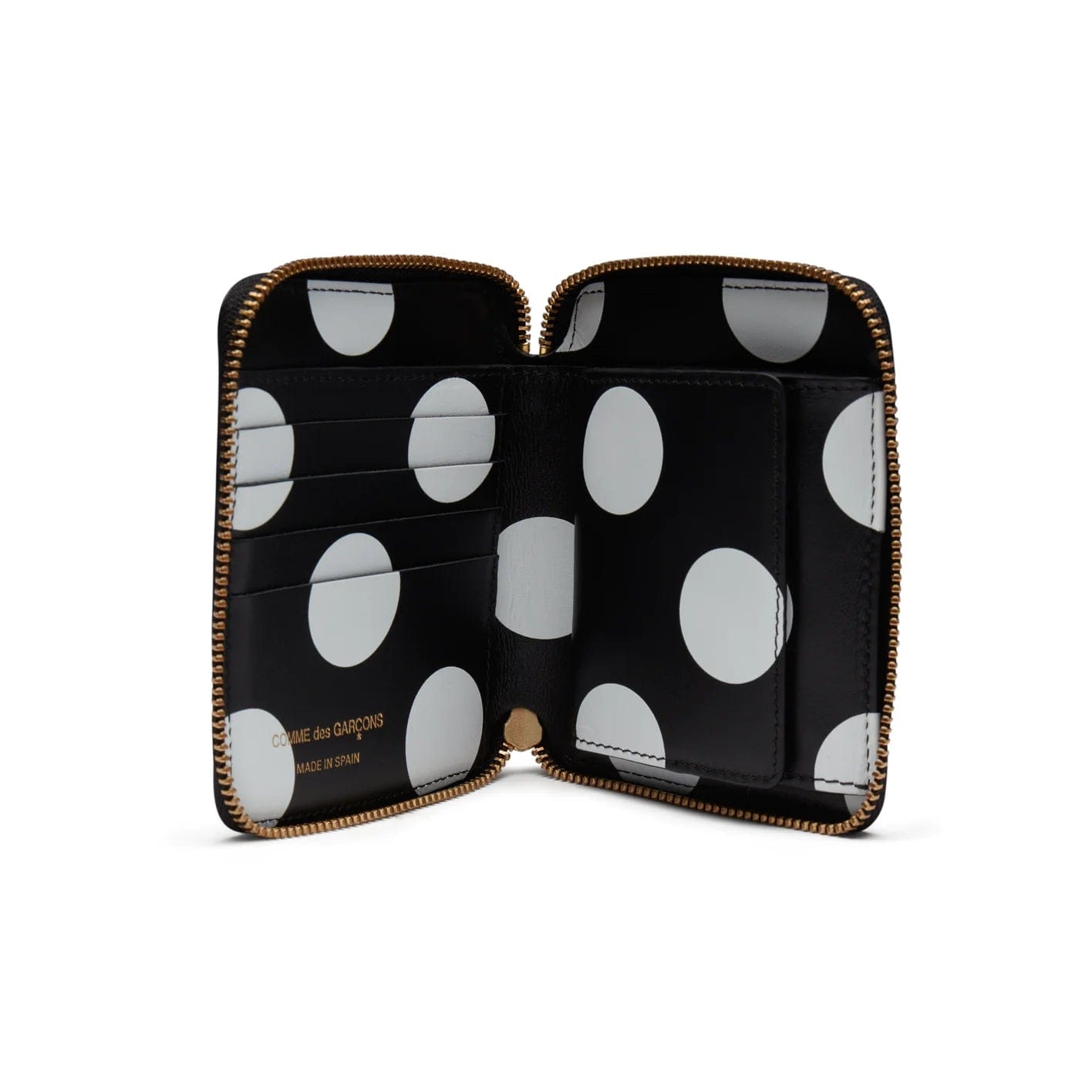 Cdg Wallet - Inside Polka Dot Full Zip Around Wallet - (Polka Dot SA2100)