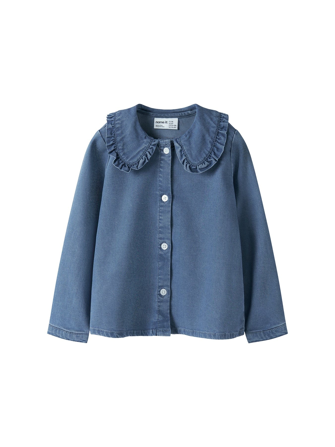 Name It Mini Kids' Luna Denim Overshirt Blue