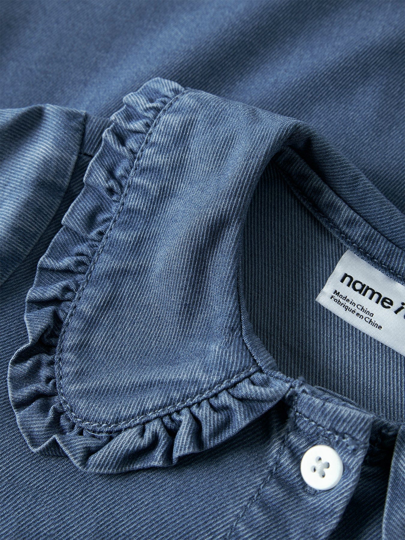 Name It Mini Kids' Luna Denim Overshirt Blue