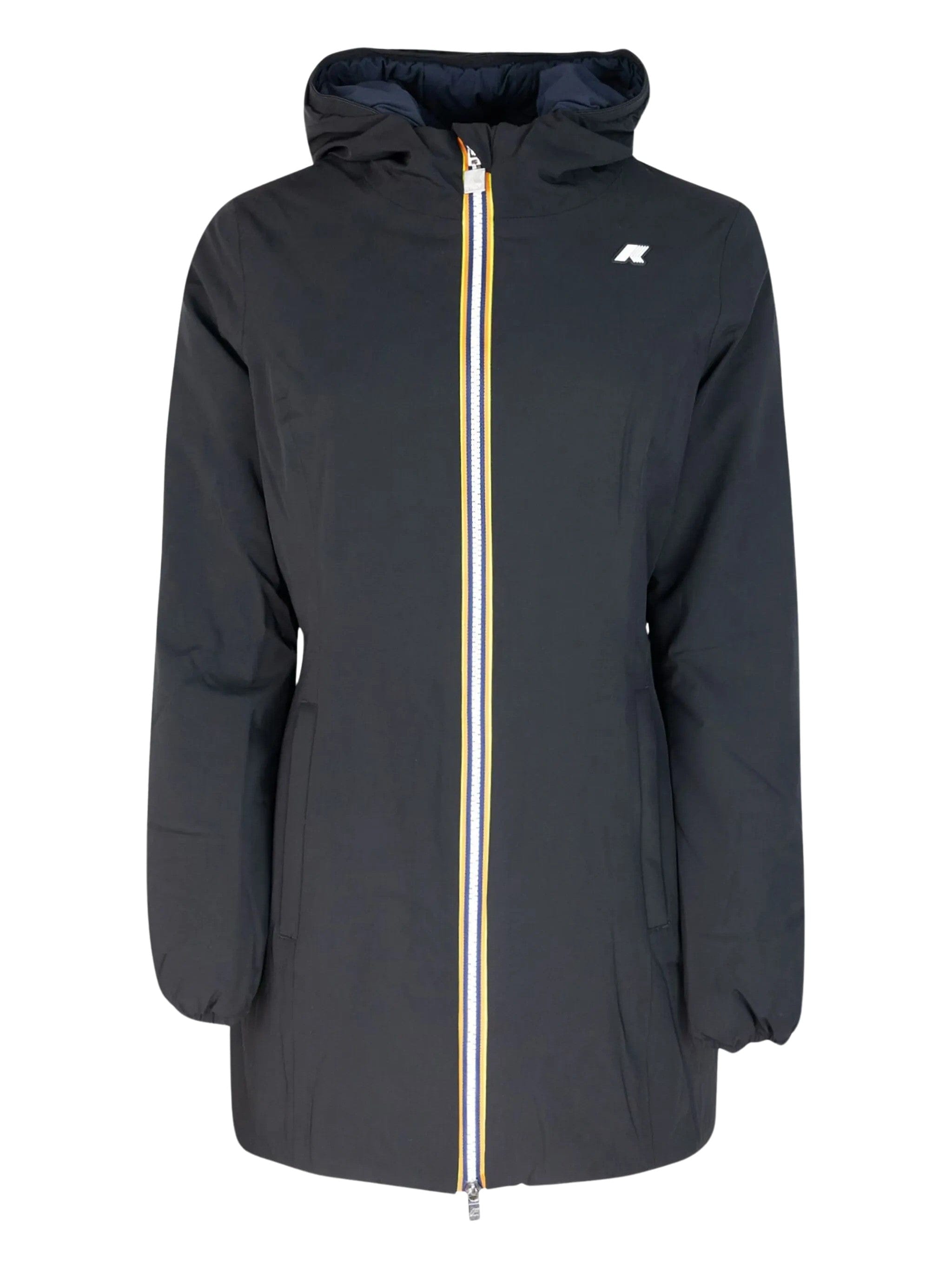 Warm Denise St Warm Double Short Black Nylon Hooded Coat