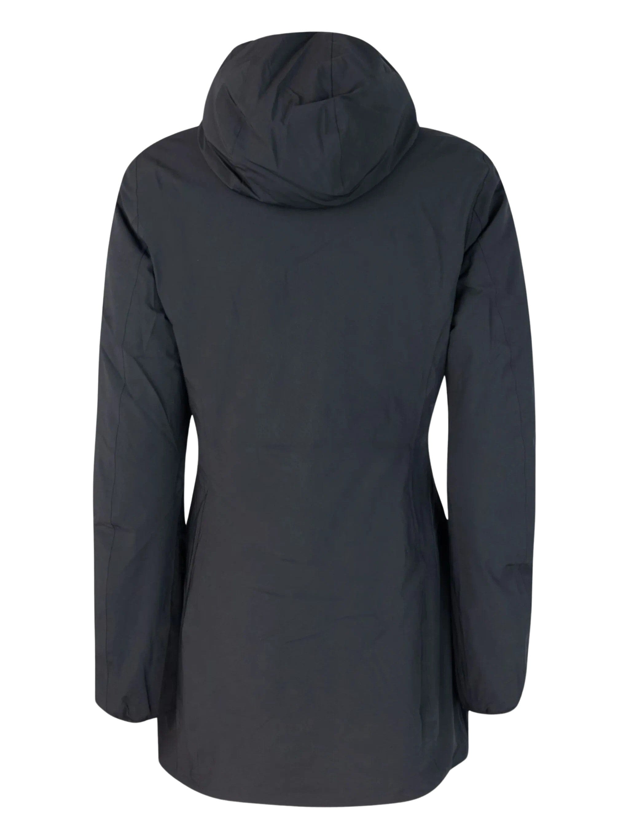 Warm Denise St Warm Double Short Black Nylon Hooded Coat