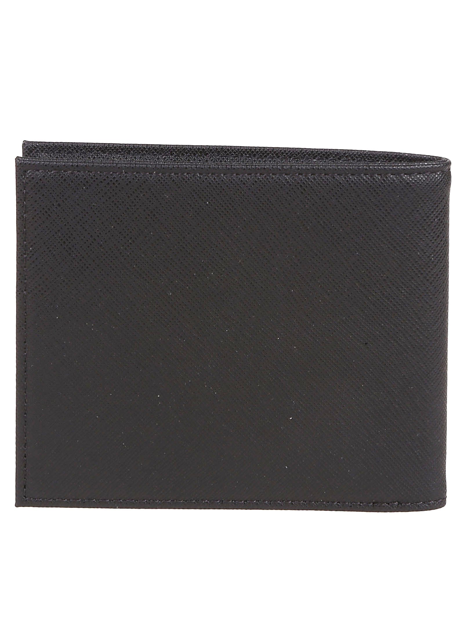 Logo Textured Logo Plaque Bifold Wallet