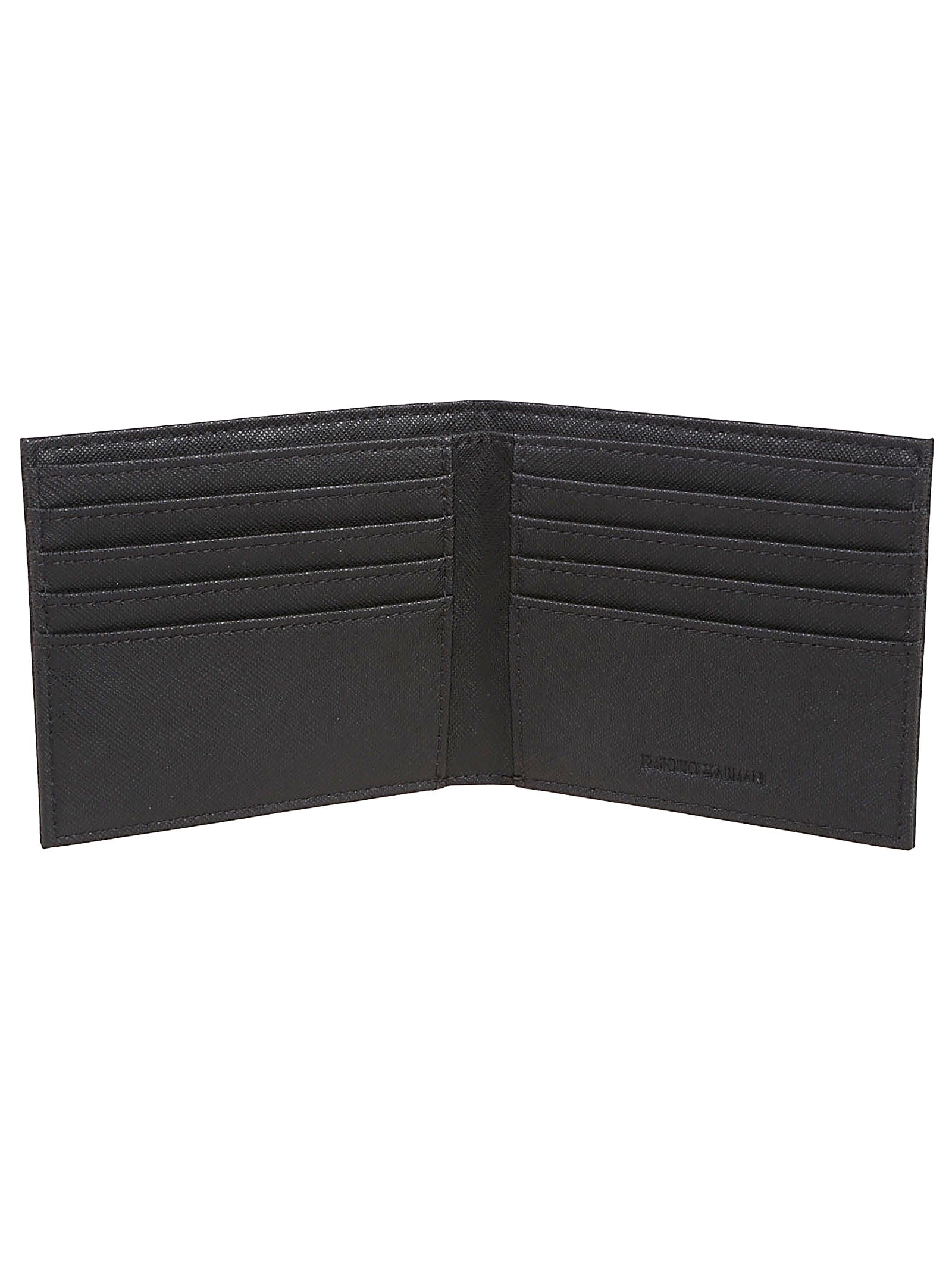 Logo Textured Logo Plaque Bifold Wallet