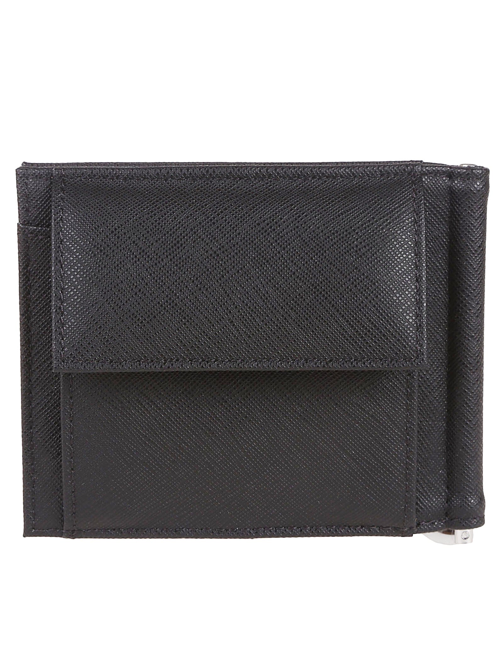 Logo Black Textured Logo Plaque Wallet