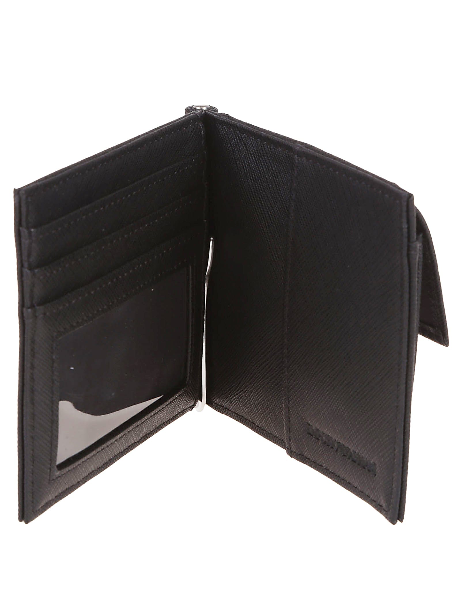 Logo Black Textured Logo Plaque Wallet