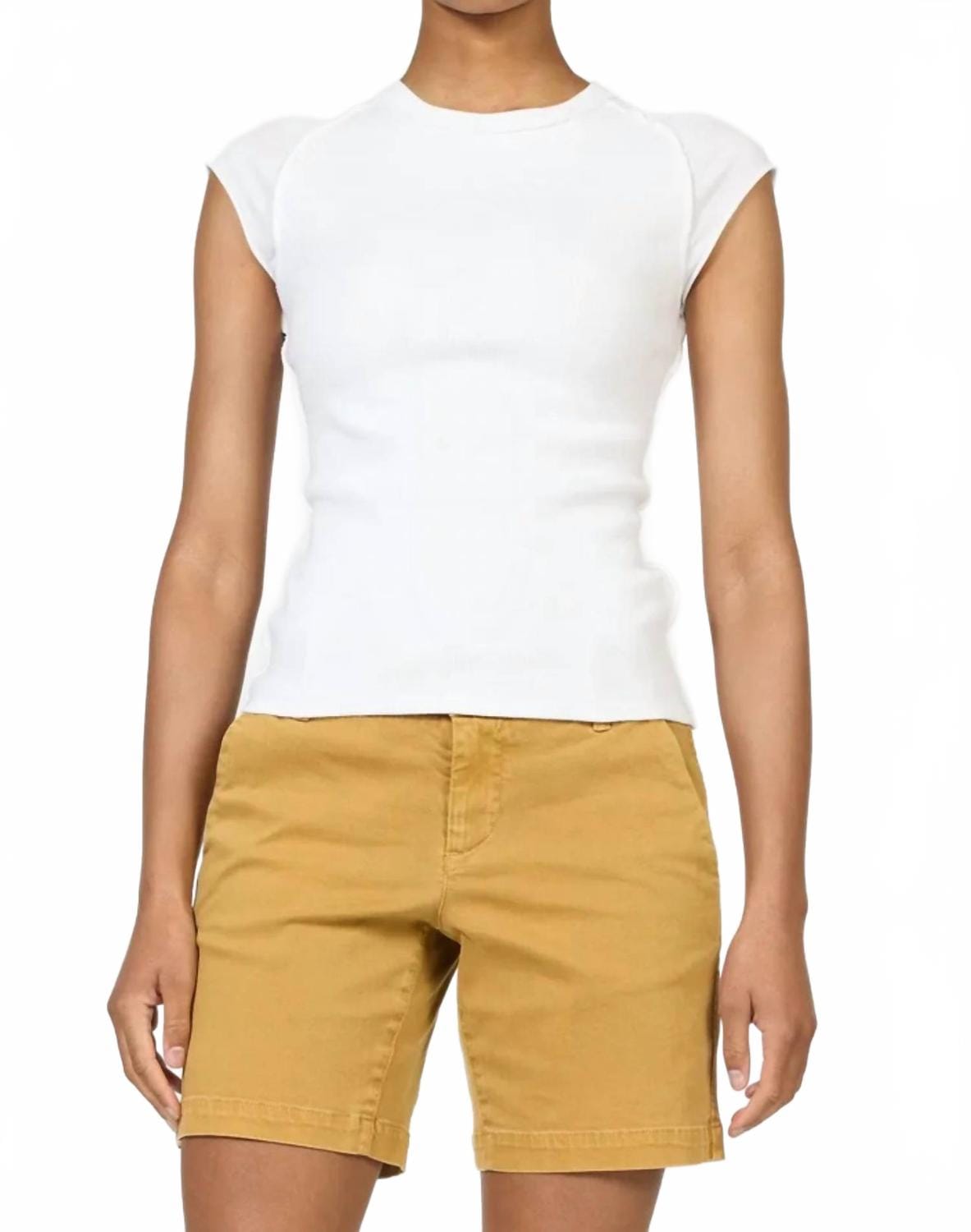 WHITE* Kimmie Cap Sleeve T-Shirt In White