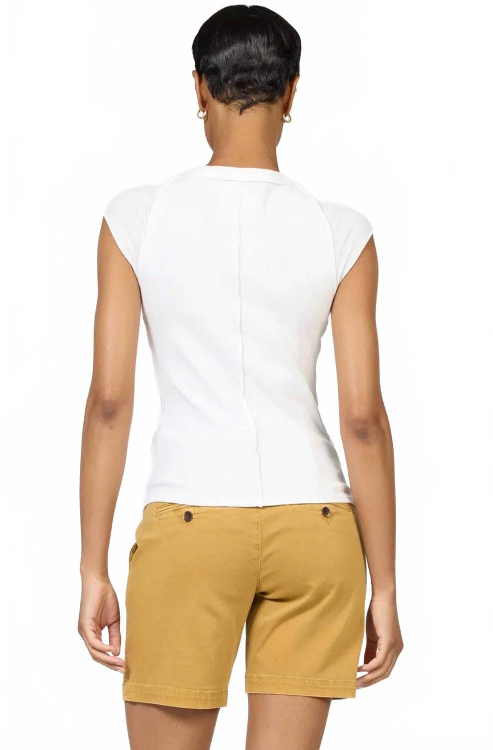 WHITE* Kimmie Cap Sleeve T-Shirt In White