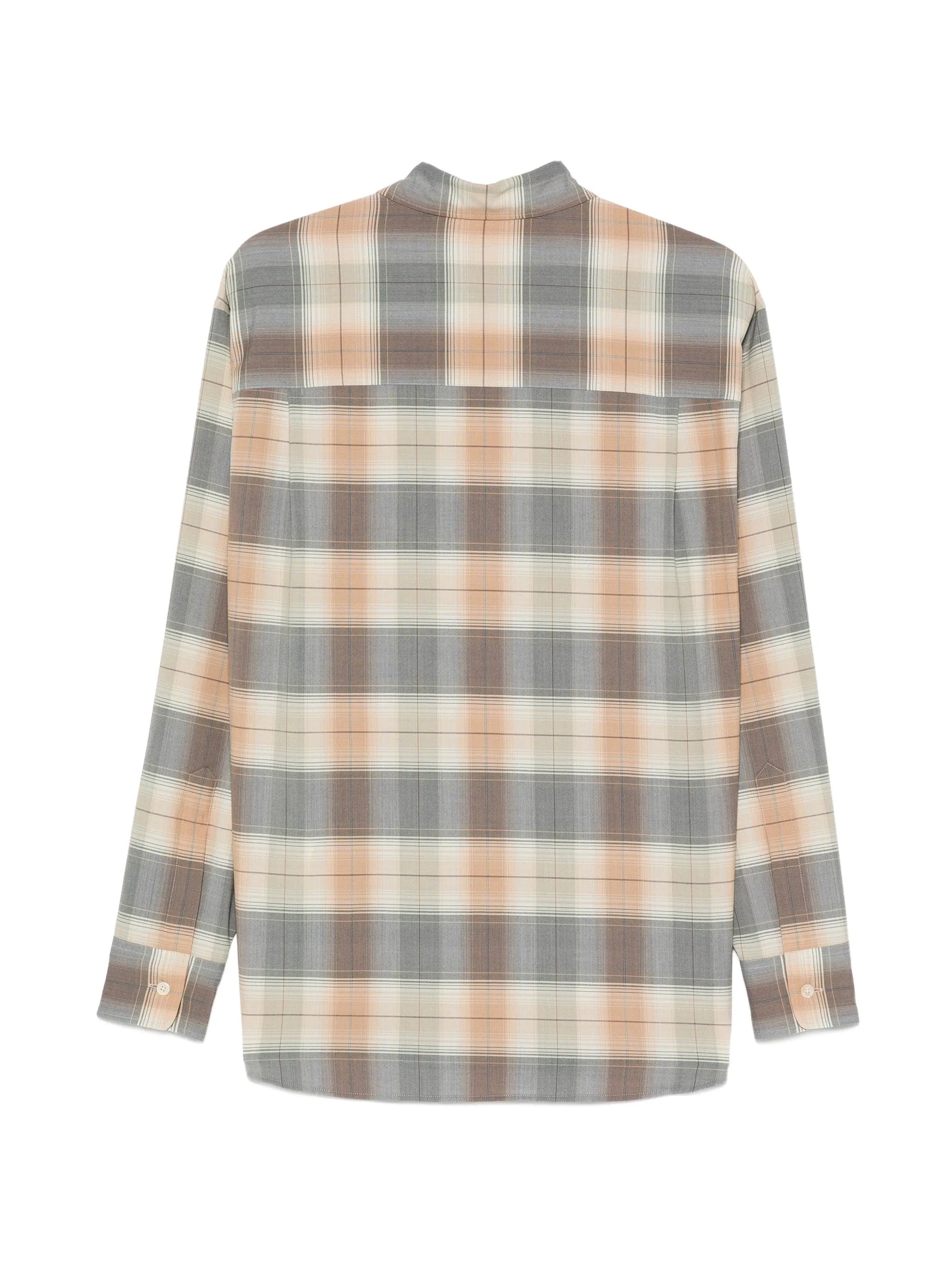 Auralee check - print wool shirt