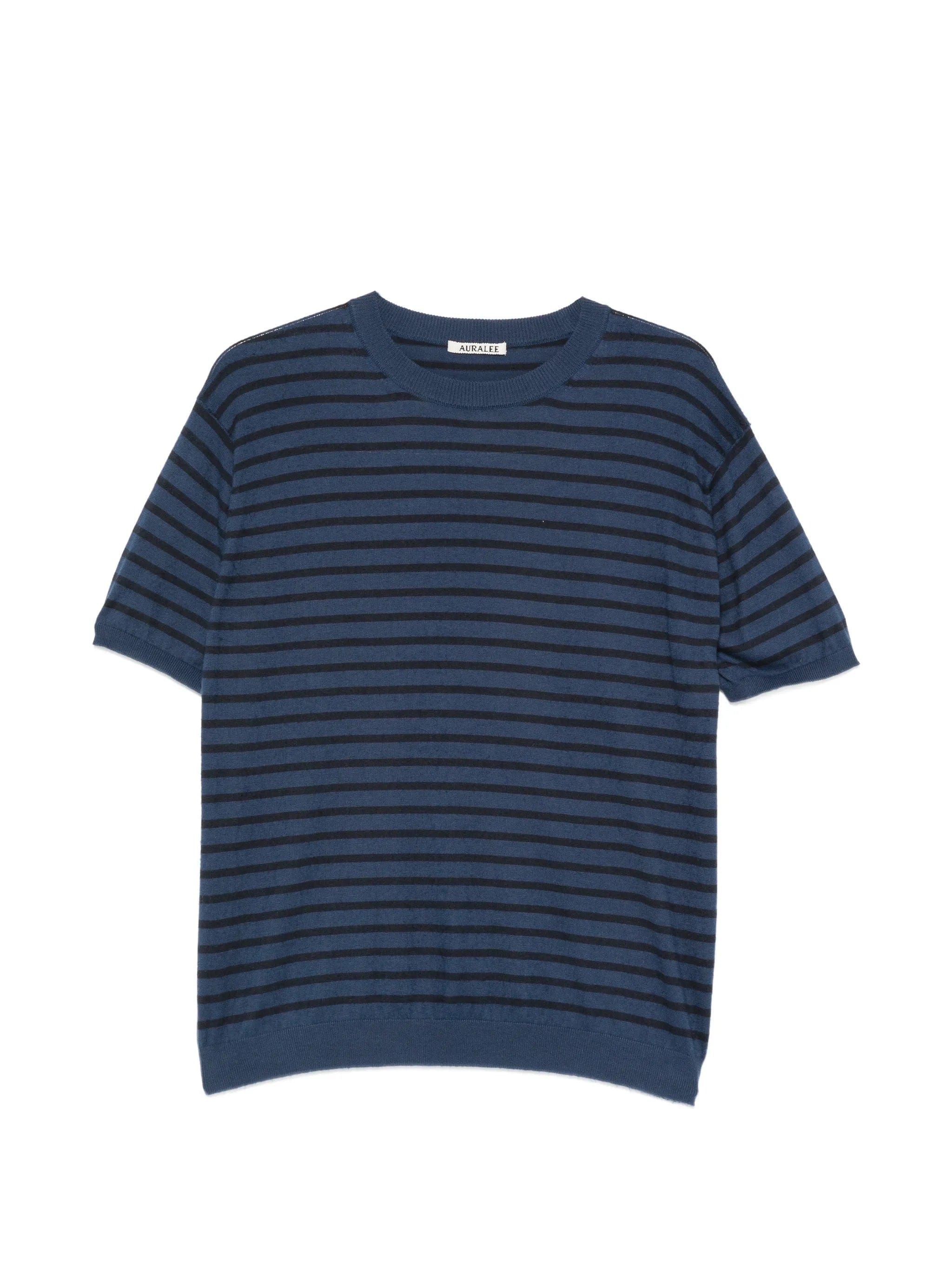 Auralee high - gauge striped cotton T - shirt